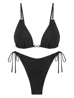 Buckle Tribal Ring Triangle Bikini Sets