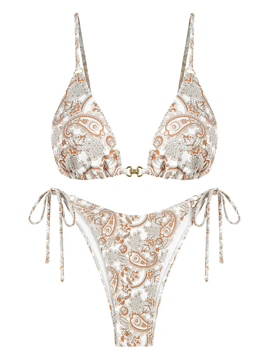 Buckle Tribal Ring Triangle Bikini Sets