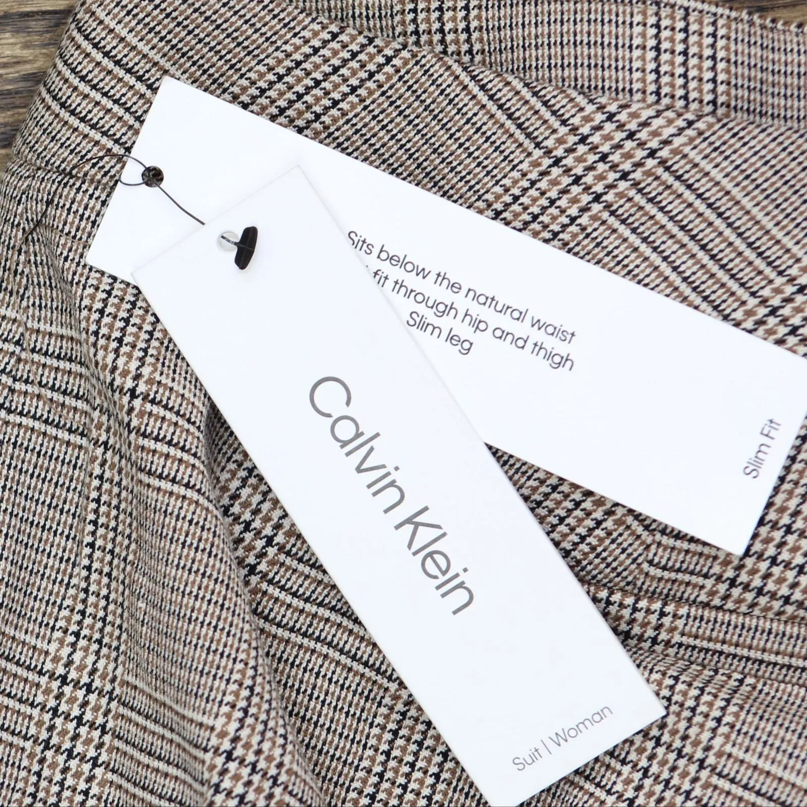 Calvin Klein Womens Plus Size Straight-Leg Plaid Ankle Pants X38P6037