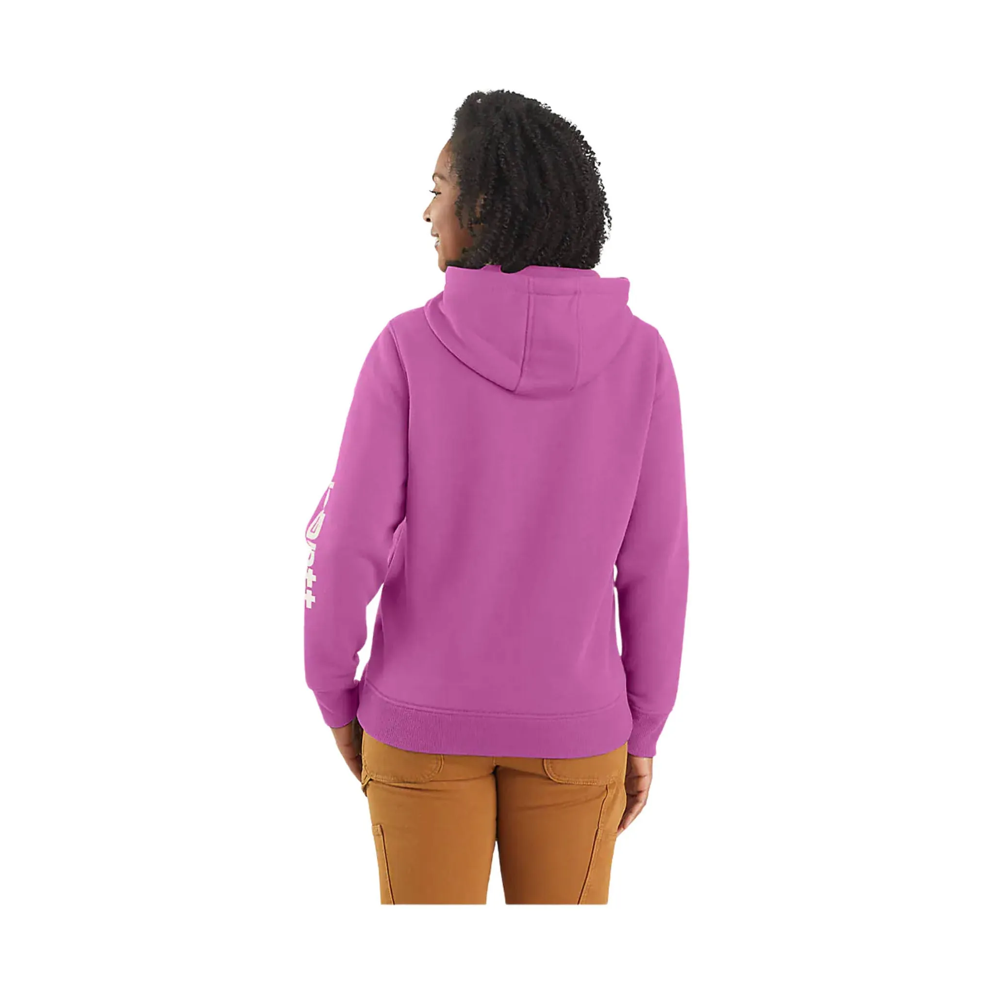 Carhartt Women's Relaxed Fit Midweight Logo Sleeve Graphic Sweatshirt - Cherry Bloom