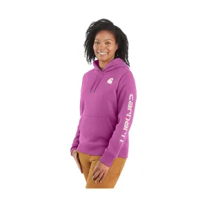 Carhartt Women's Relaxed Fit Midweight Logo Sleeve Graphic Sweatshirt - Cherry Bloom