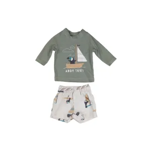 Carter's swim shorts   sun shirt nb
