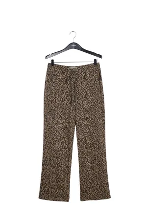Checked motif jacquard-knit pants