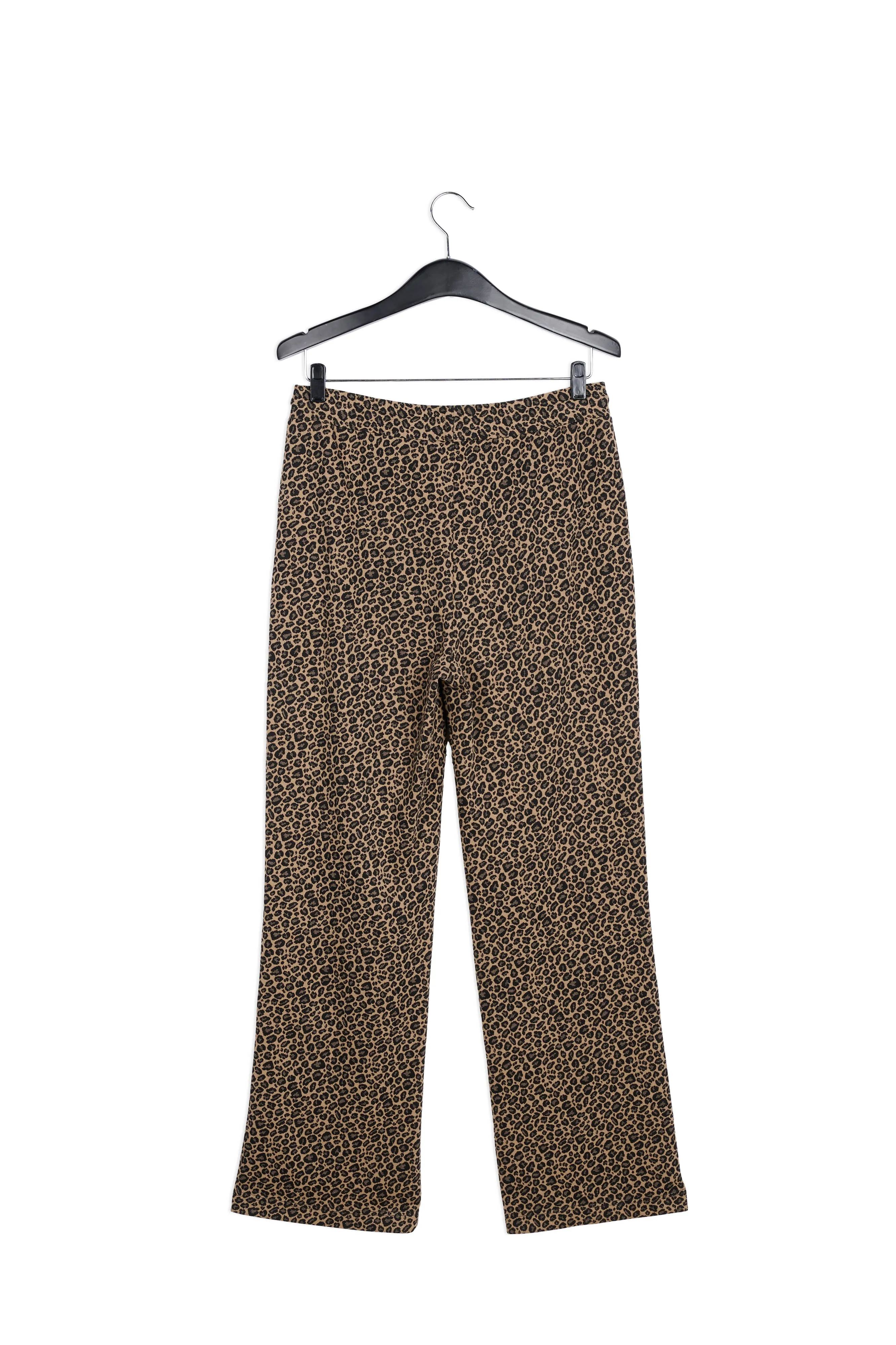 Checked motif jacquard-knit pants