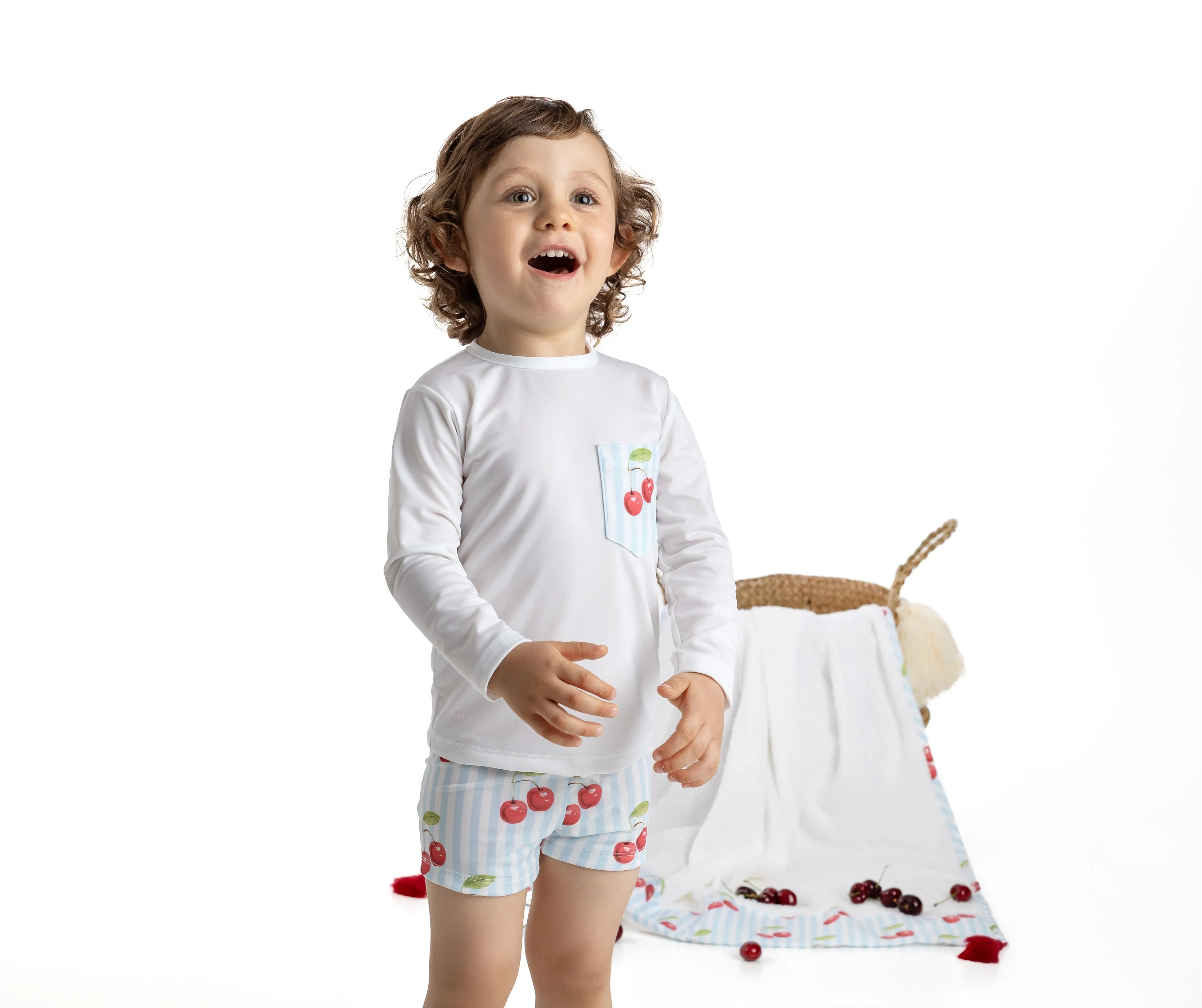 Cherries Lycra Swim Shorts