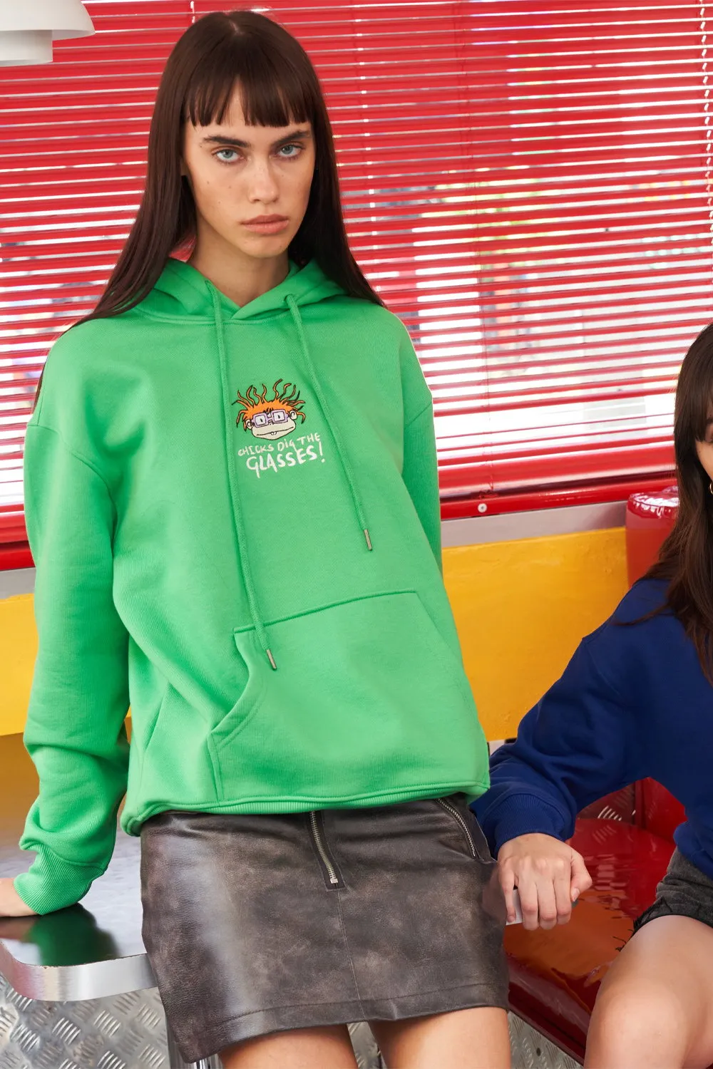 Chicks Dig The Glasses Green Hoodie