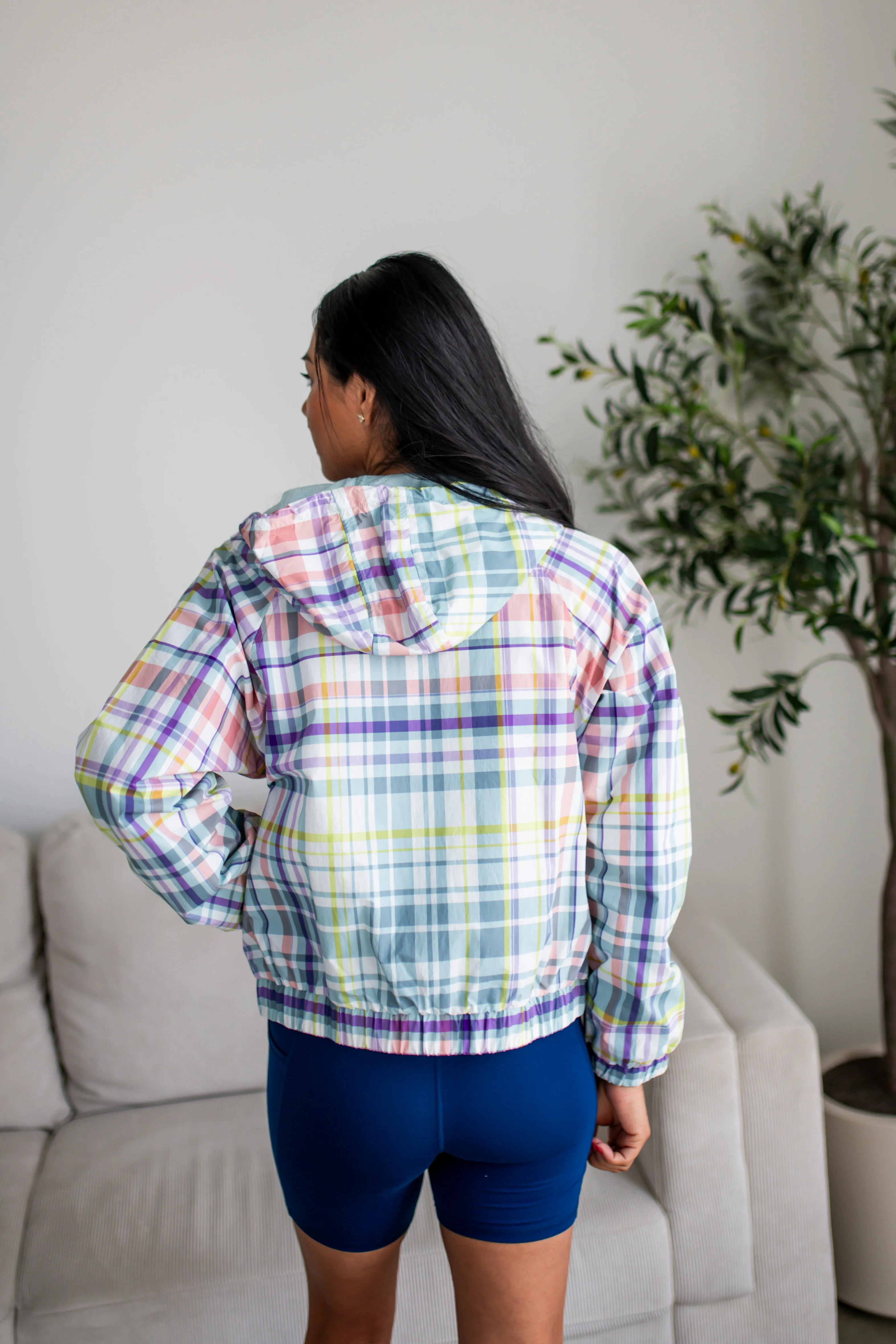 Colorful Bliss Plaid Windbreaker