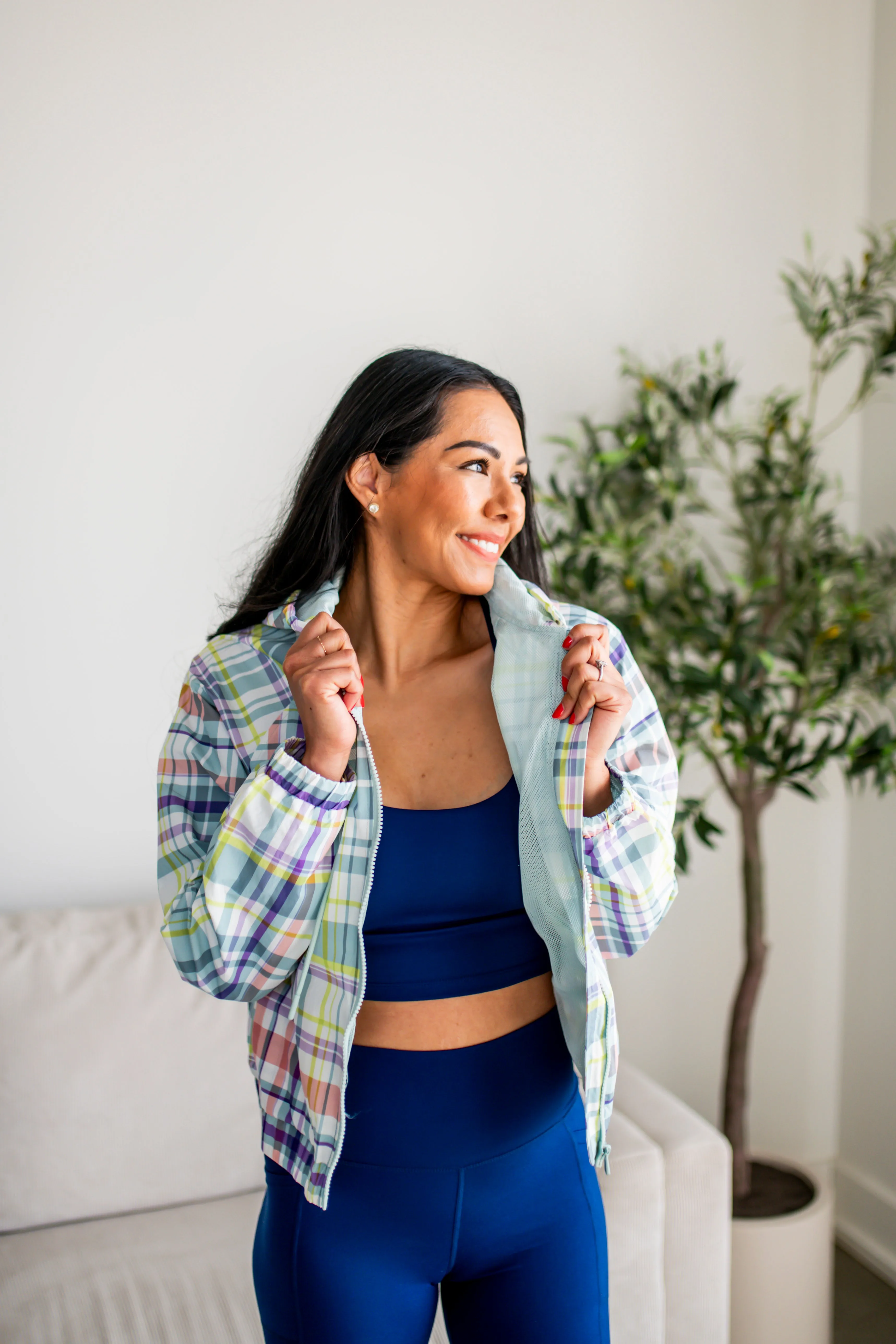 Colorful Bliss Plaid Windbreaker