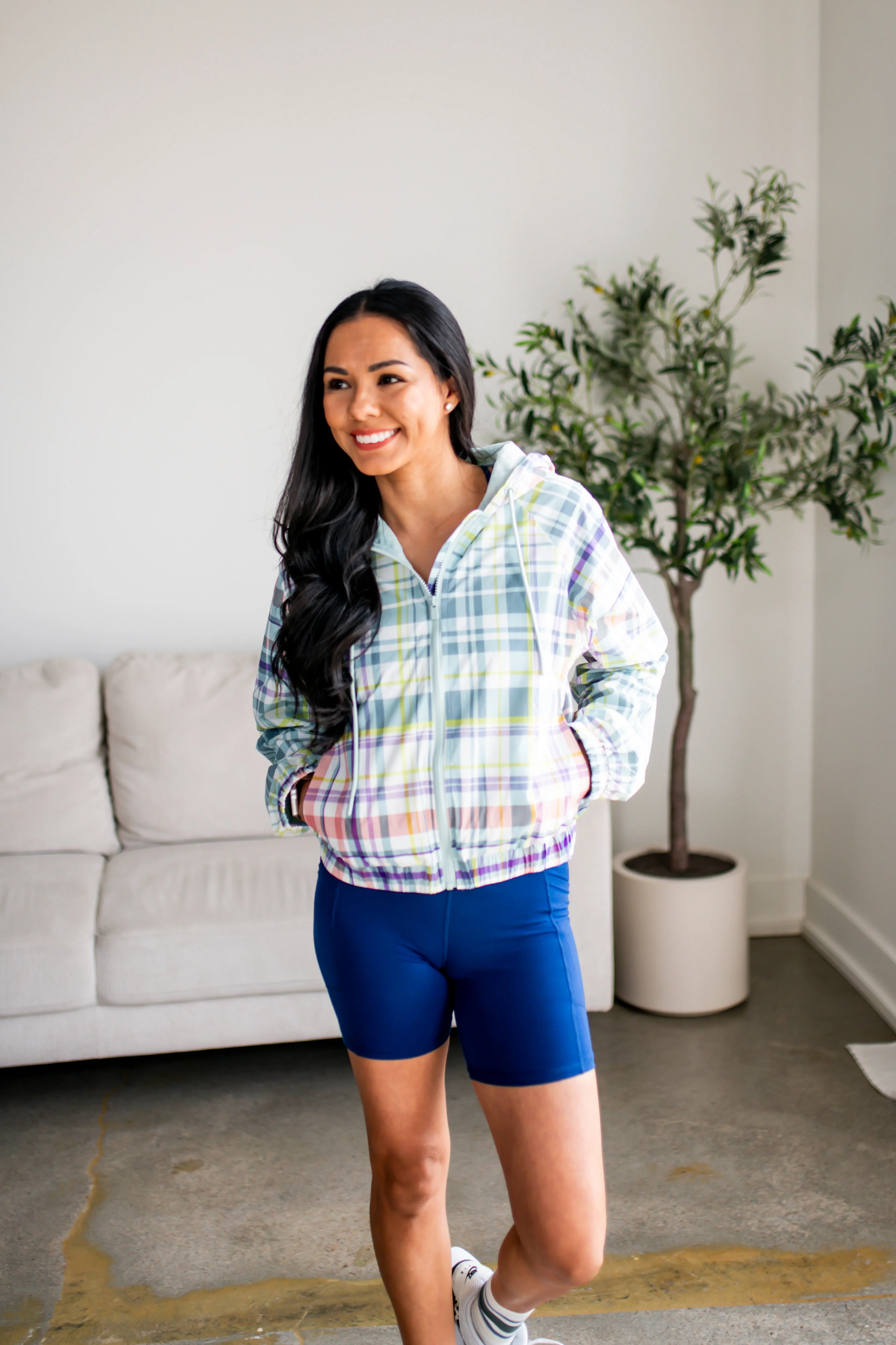 Colorful Bliss Plaid Windbreaker