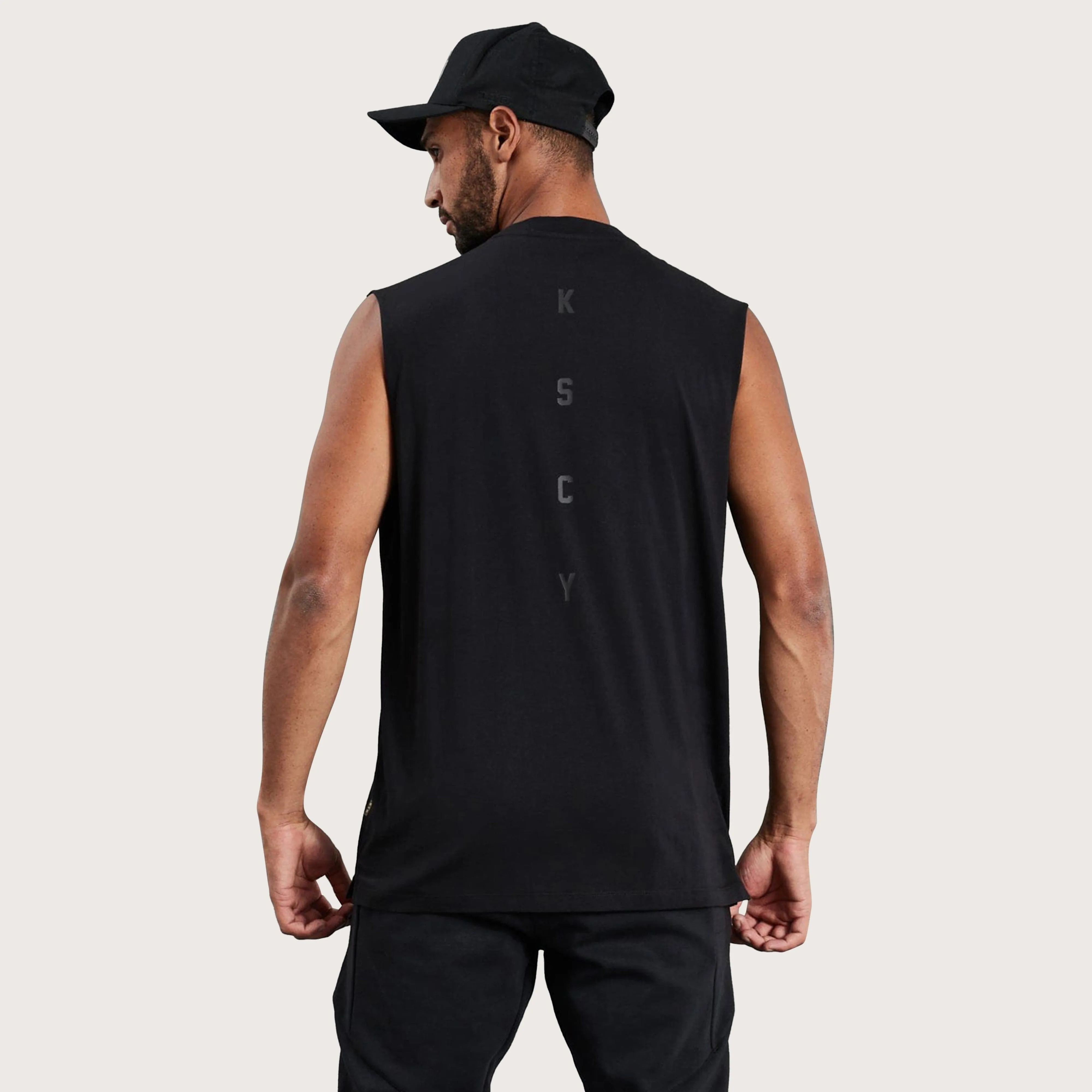 Compound Muscle Tee Split Hem Jet Black