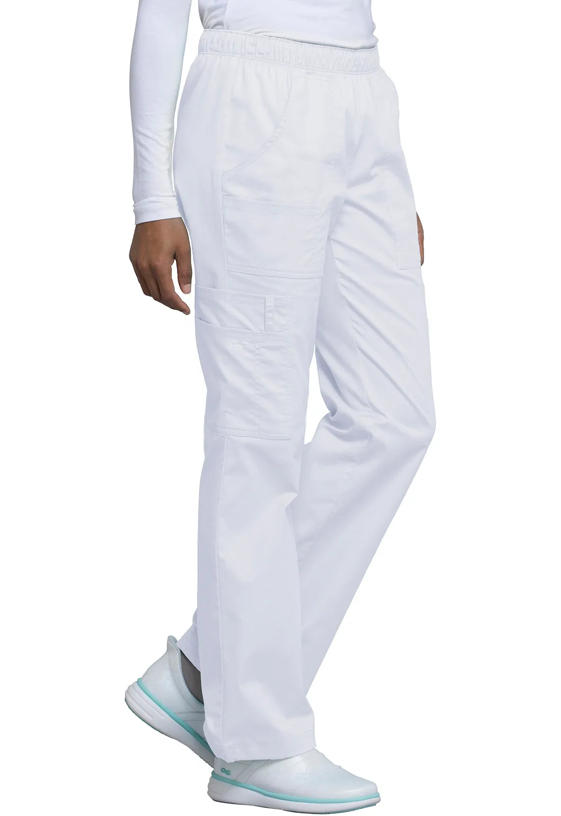 Core Stretch 4005 Mid Rise Pull-On Cargo Pants White