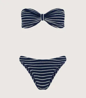 Coverage Jean Bikini - Navy/White Stripe