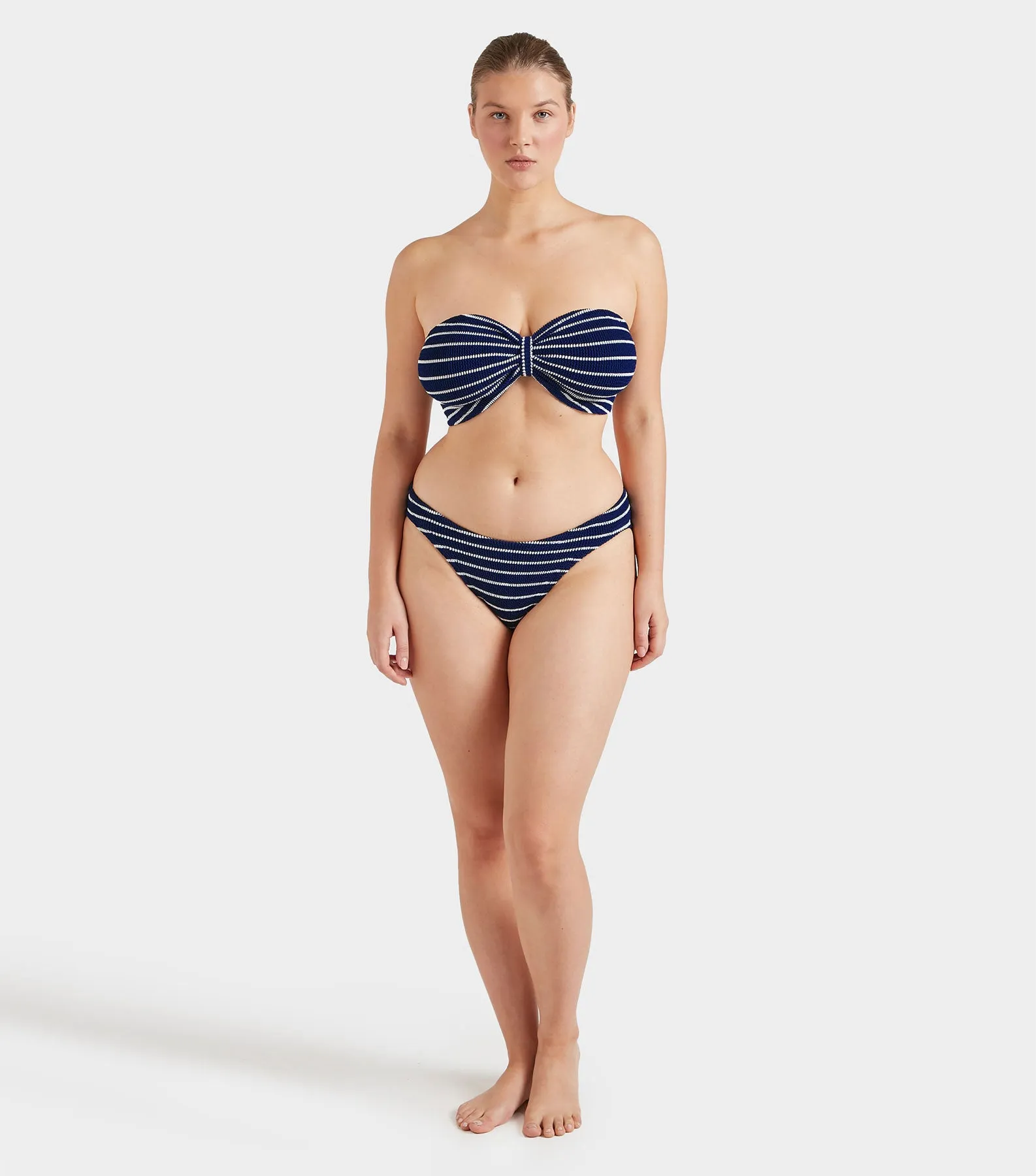 Coverage Jean Bikini - Navy/White Stripe