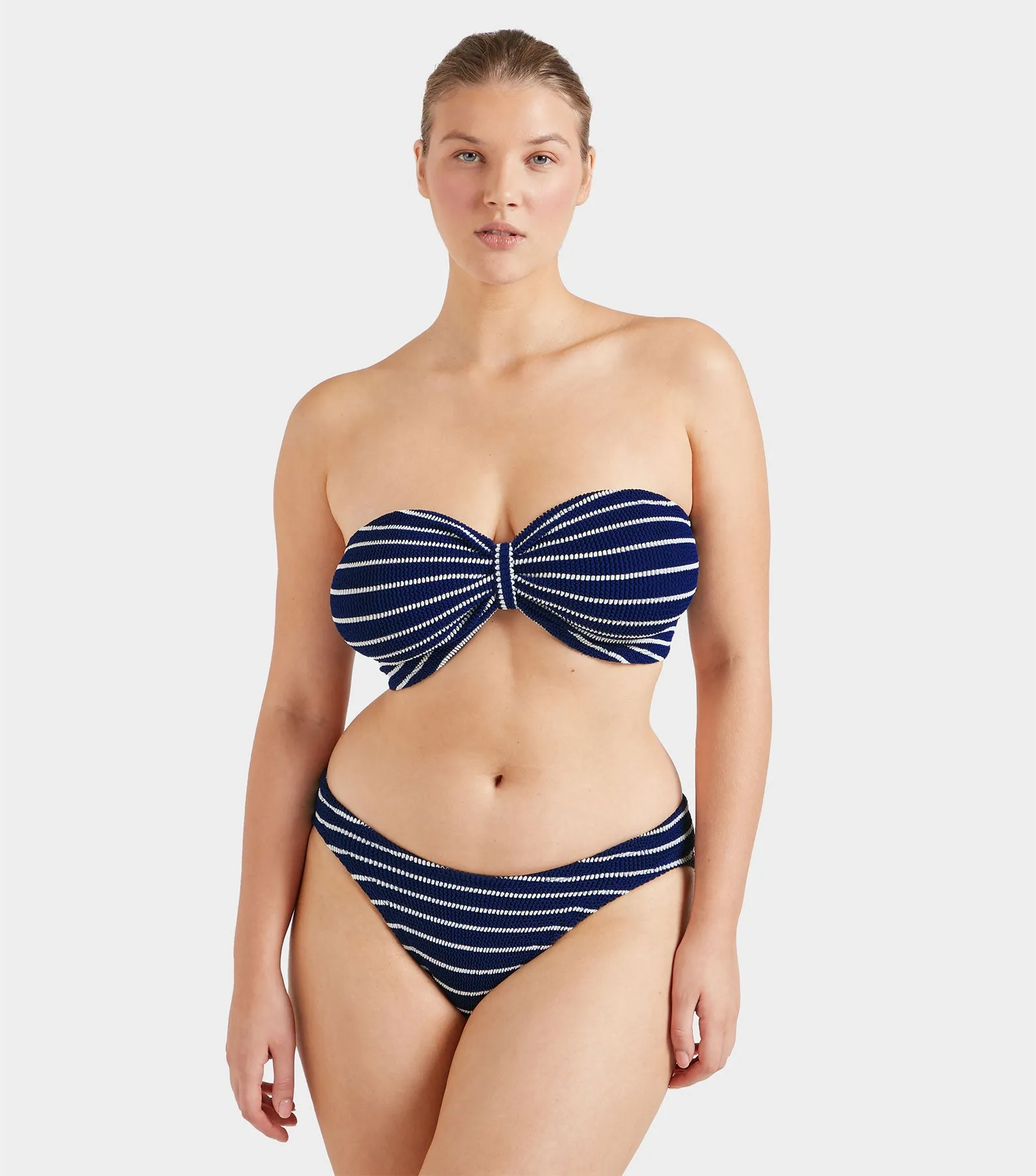Coverage Jean Bikini - Navy/White Stripe