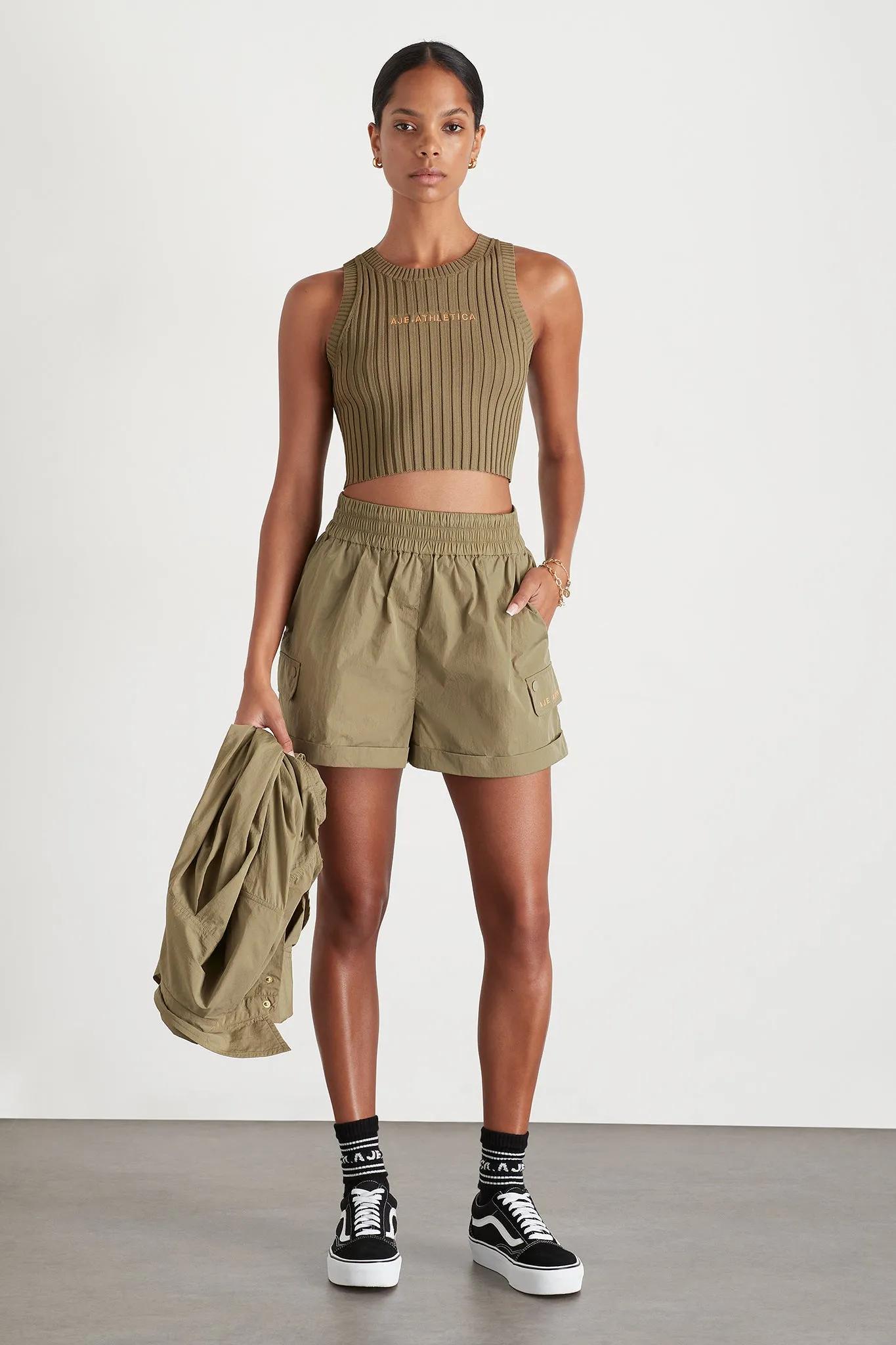 Cropped Knitted Logo Tank 135