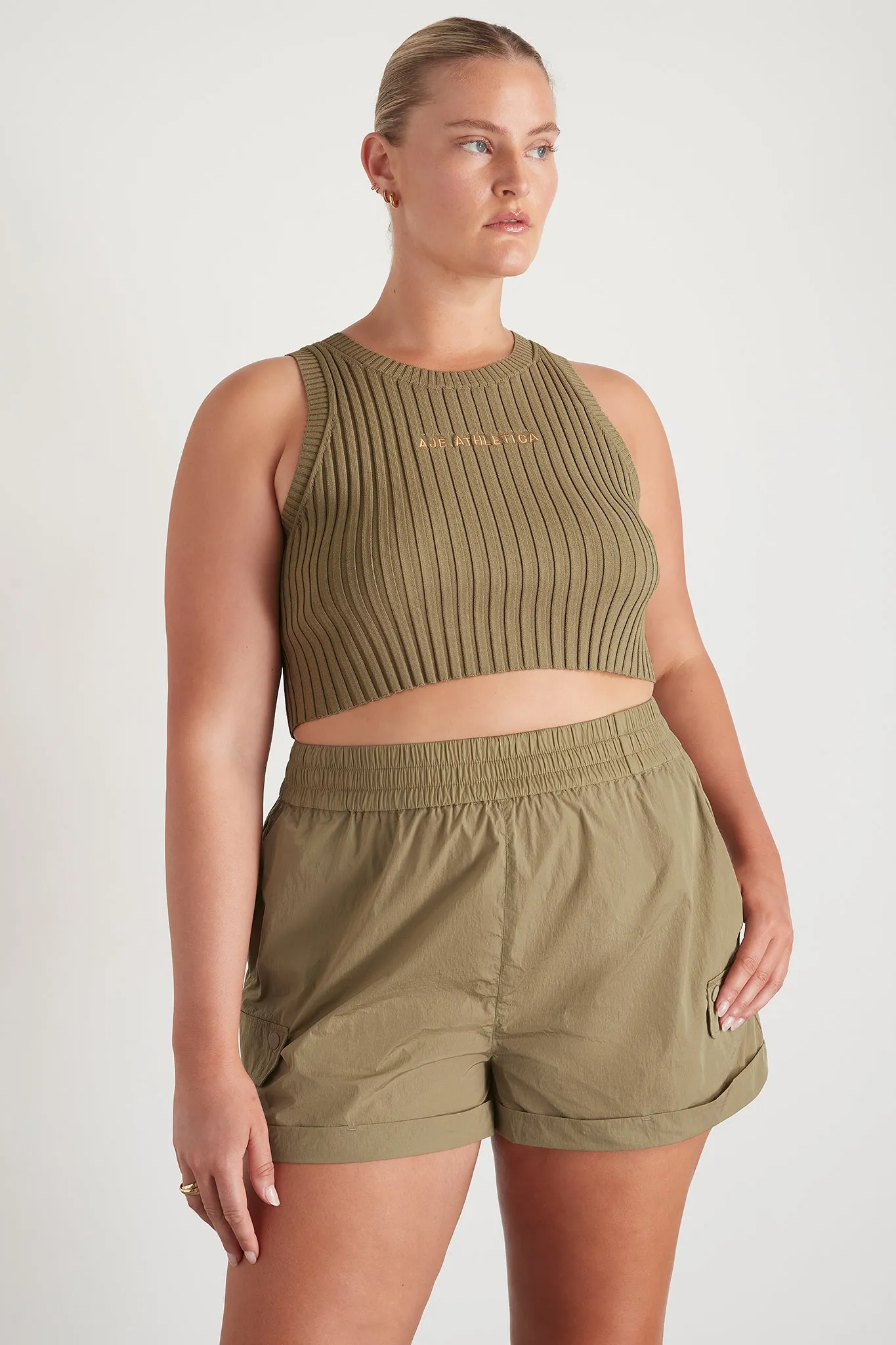 Cropped Knitted Logo Tank 135
