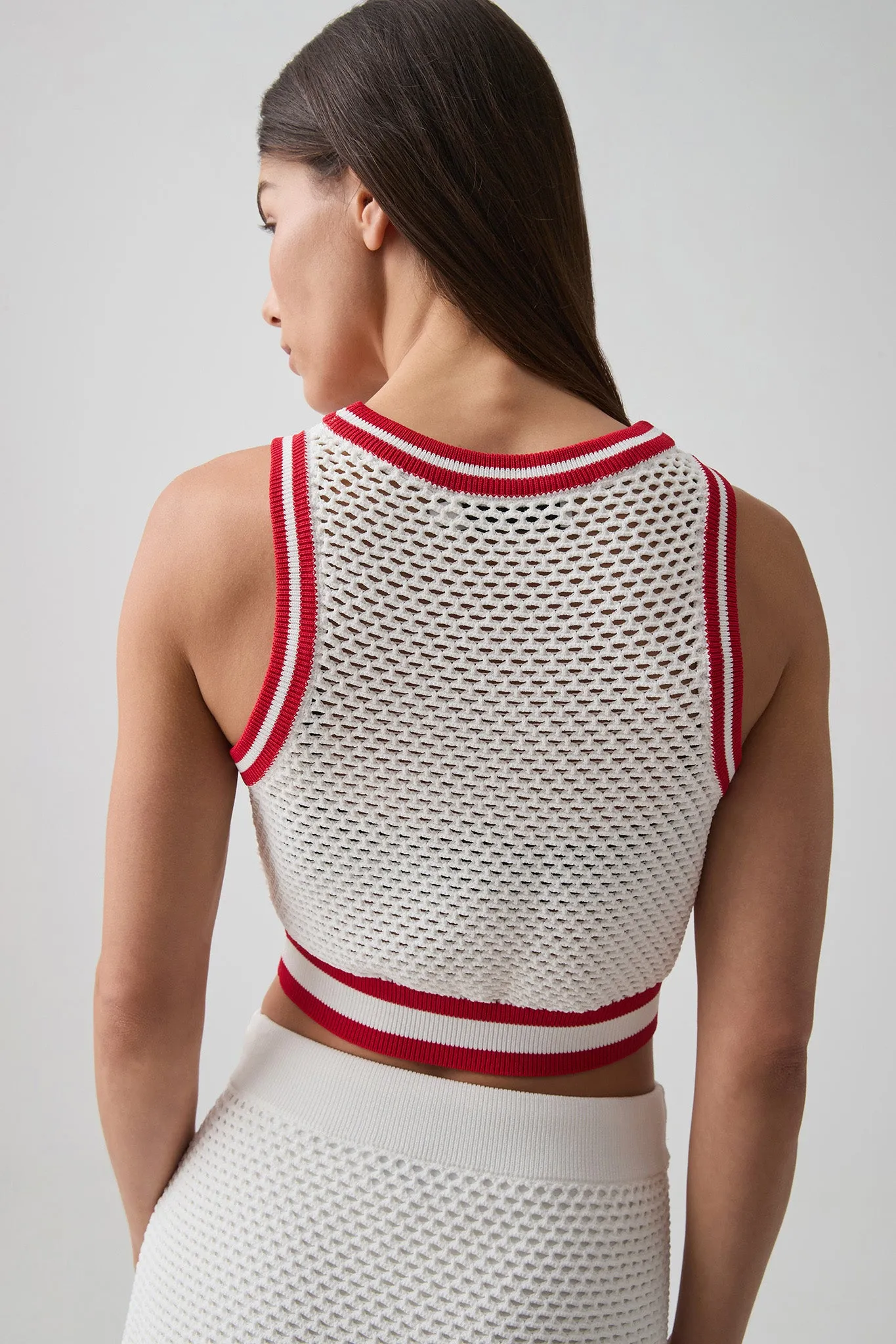 Cropped Open Knit Tank 106