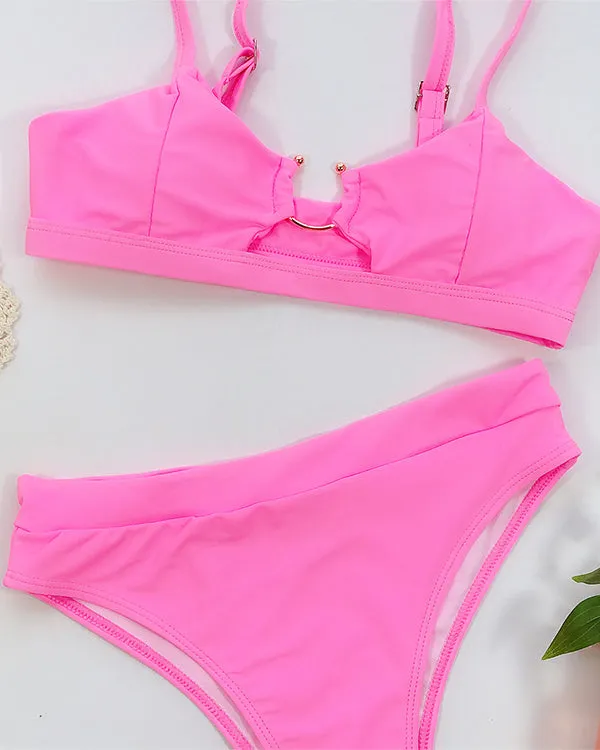 Cut Out High Waisted Bikini Sets