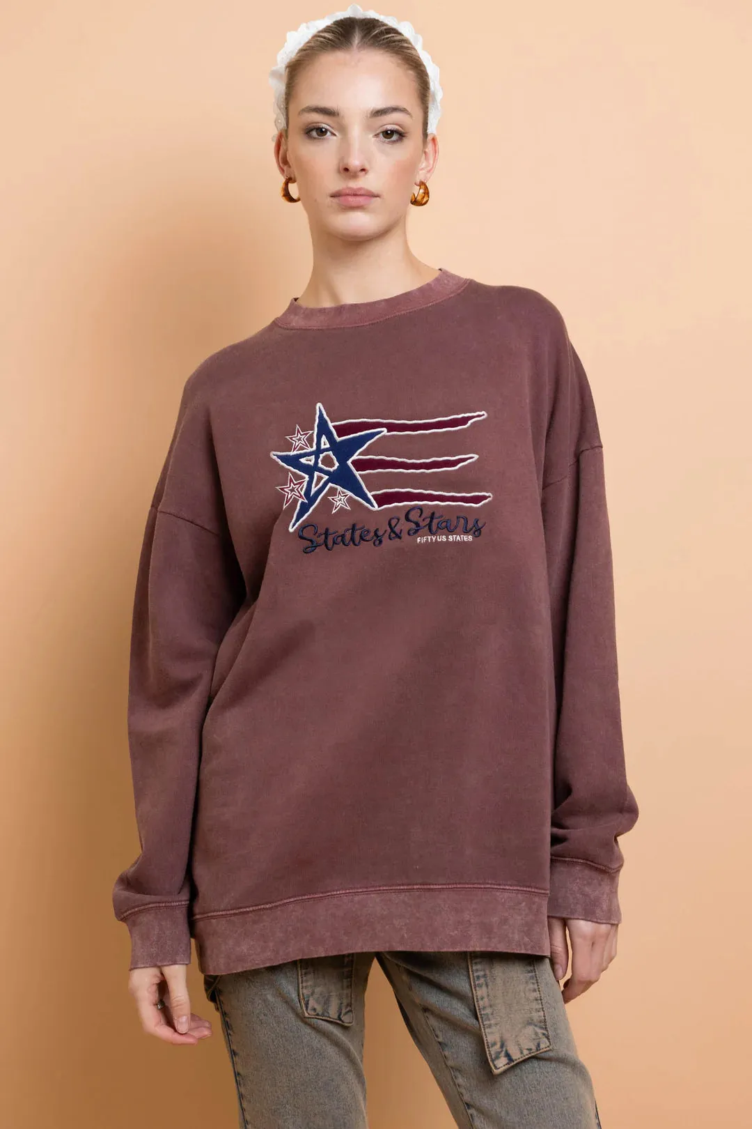Daisy Street States and Stars Vintage Sweater