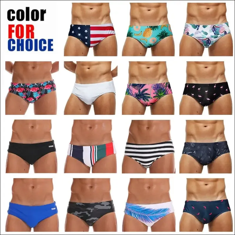 Datifer new mens swim briefs sexy short homme push breathable pad men's swimsuit shorts underpants