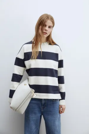 Details ribbed sweatshirt - Navy