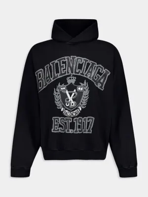 DIY College-Print Cotton Hoodie