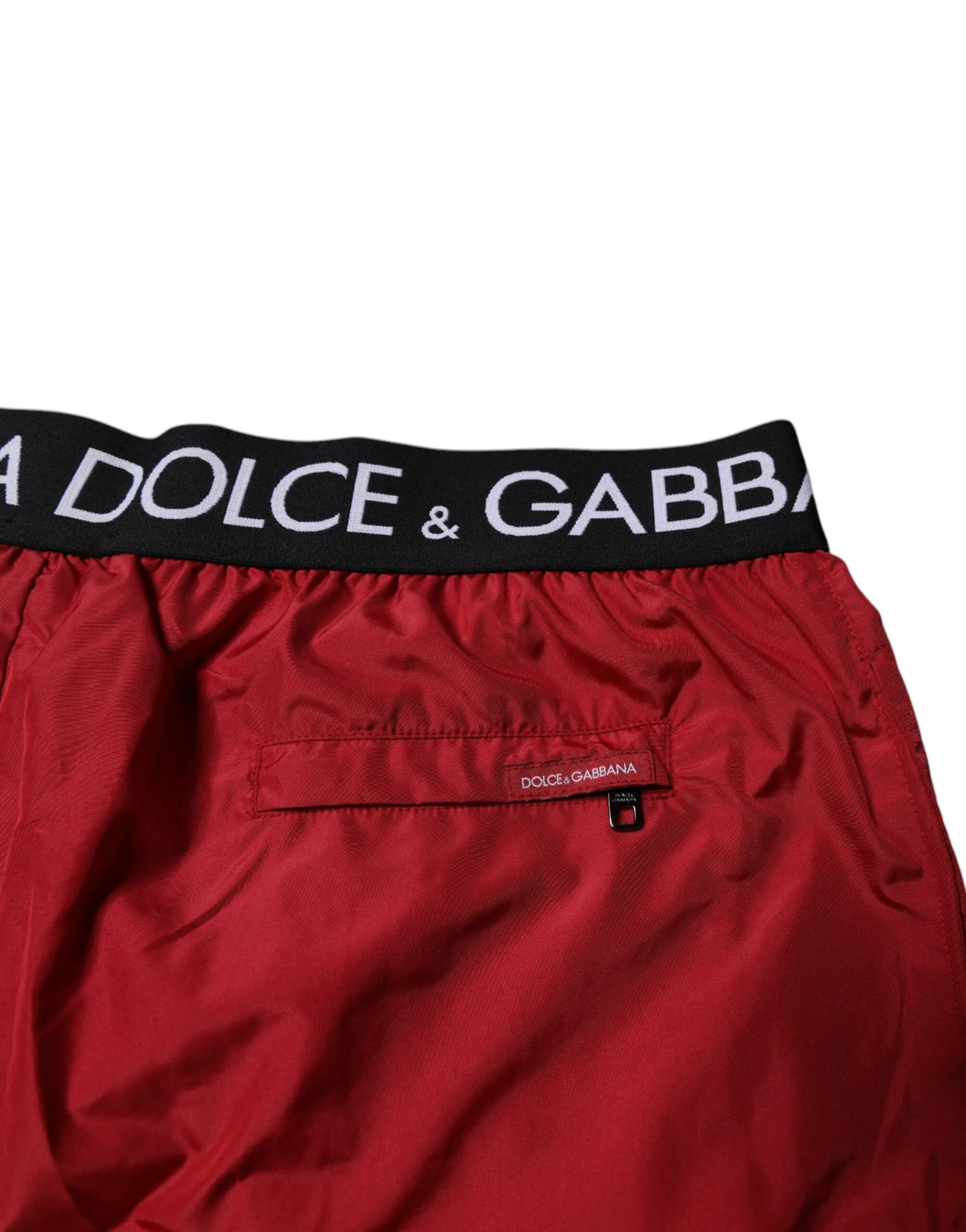 Dolce & Gabbana Red Polyester Logo Beachwear Shorts 2Pc Swimwear