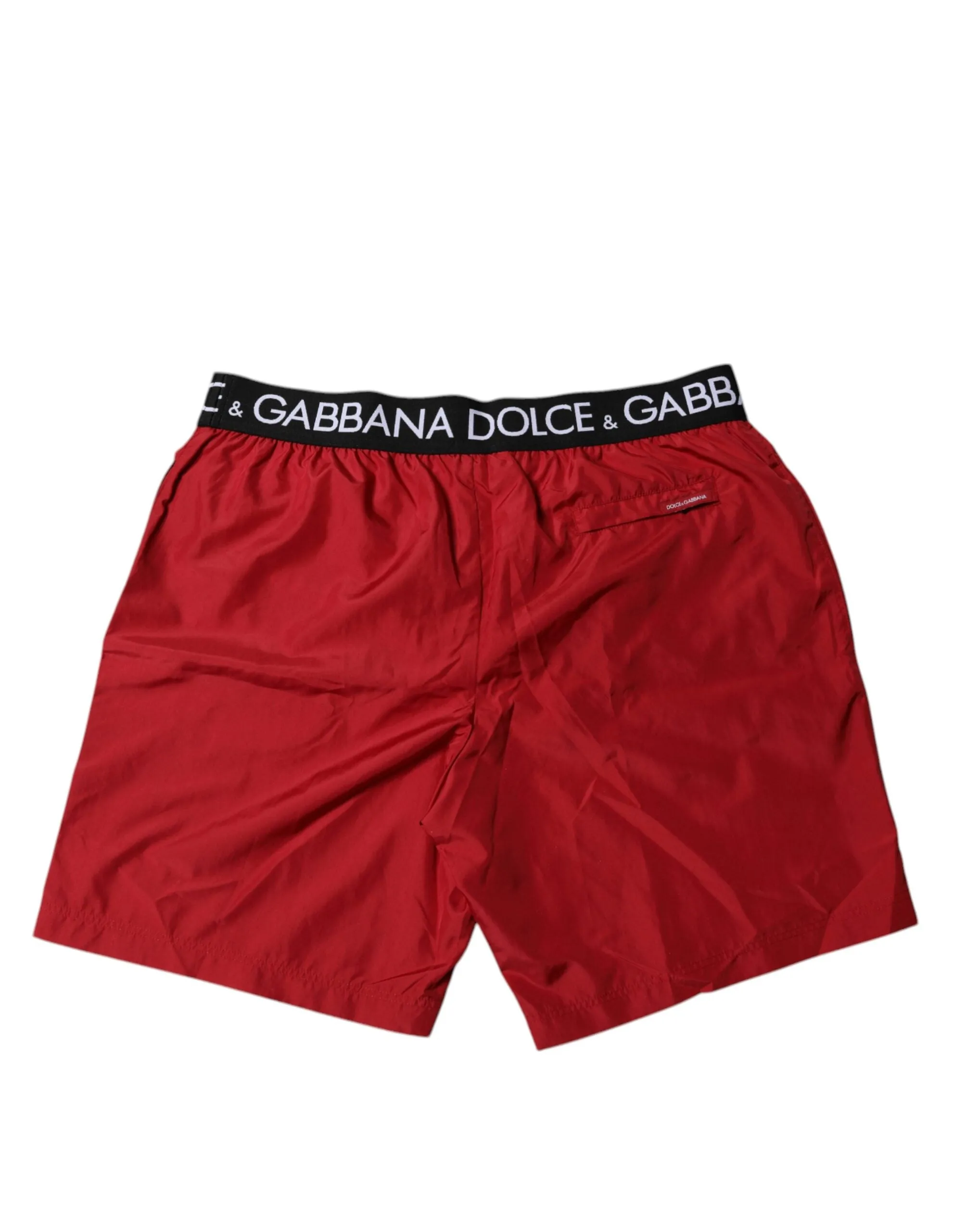 Dolce & Gabbana Red Polyester Logo Beachwear Shorts 2Pc Swimwear