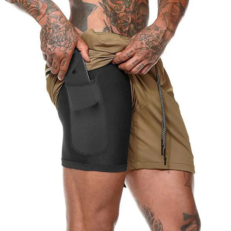 Double-deck 2-in-1 Men's Sport Shorts