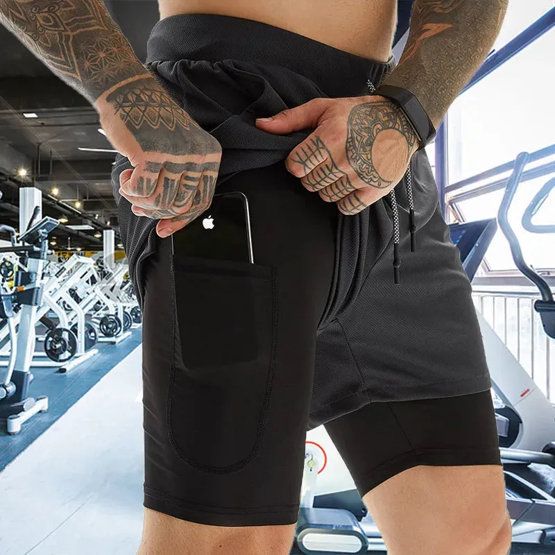 Double-deck 2-in-1 Men's Sport Shorts