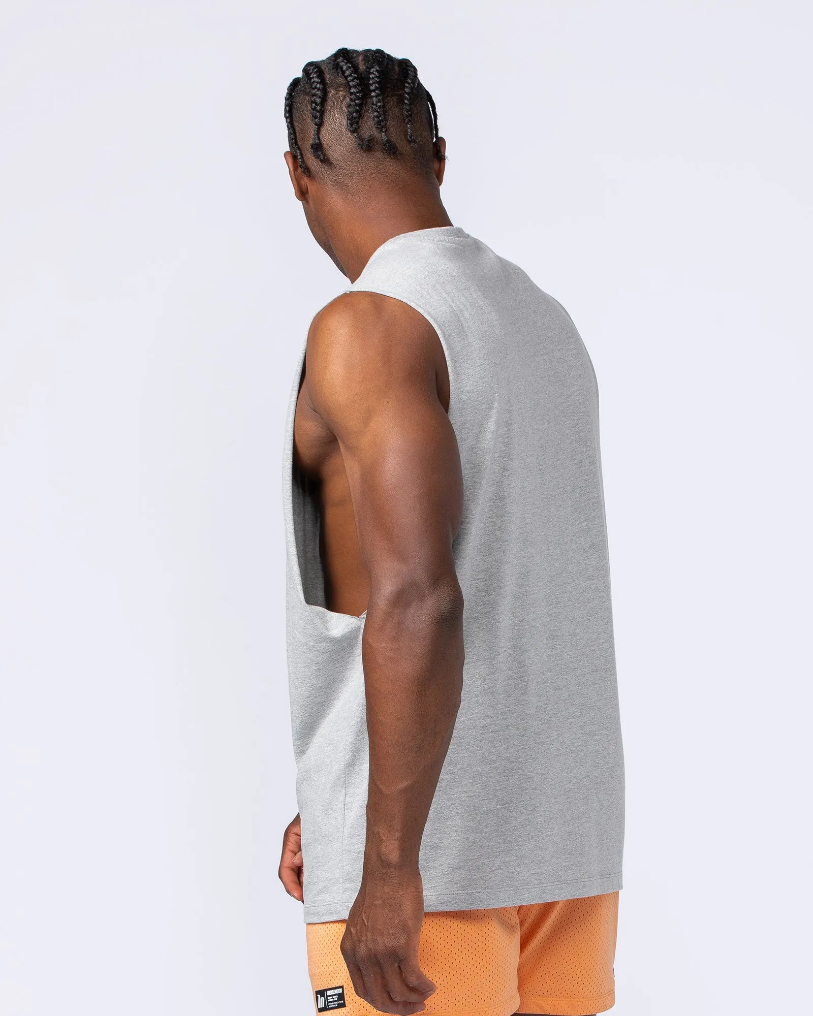Drop Arm Tank - Grey Marl