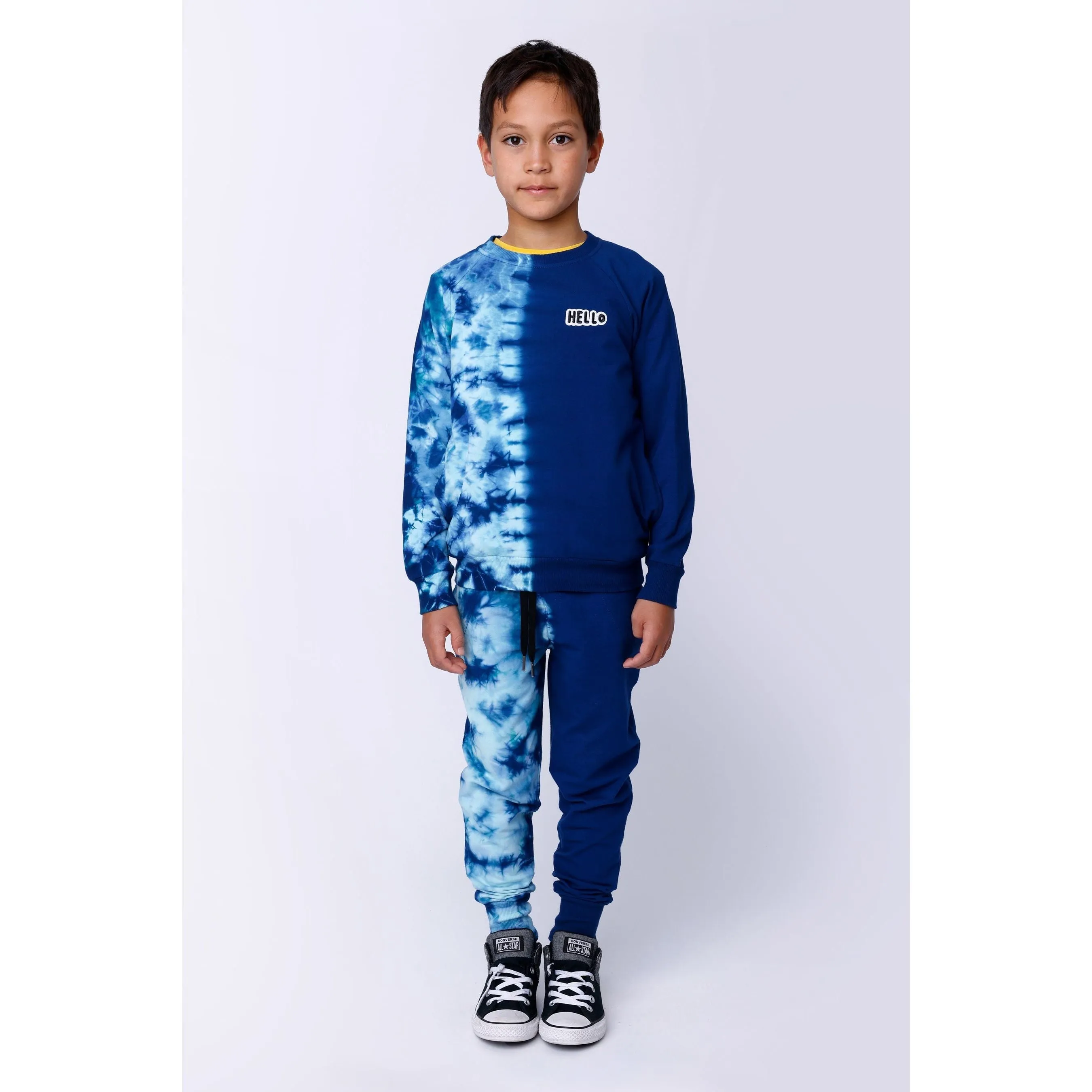 Duo Tie Dye Trackies - Navy