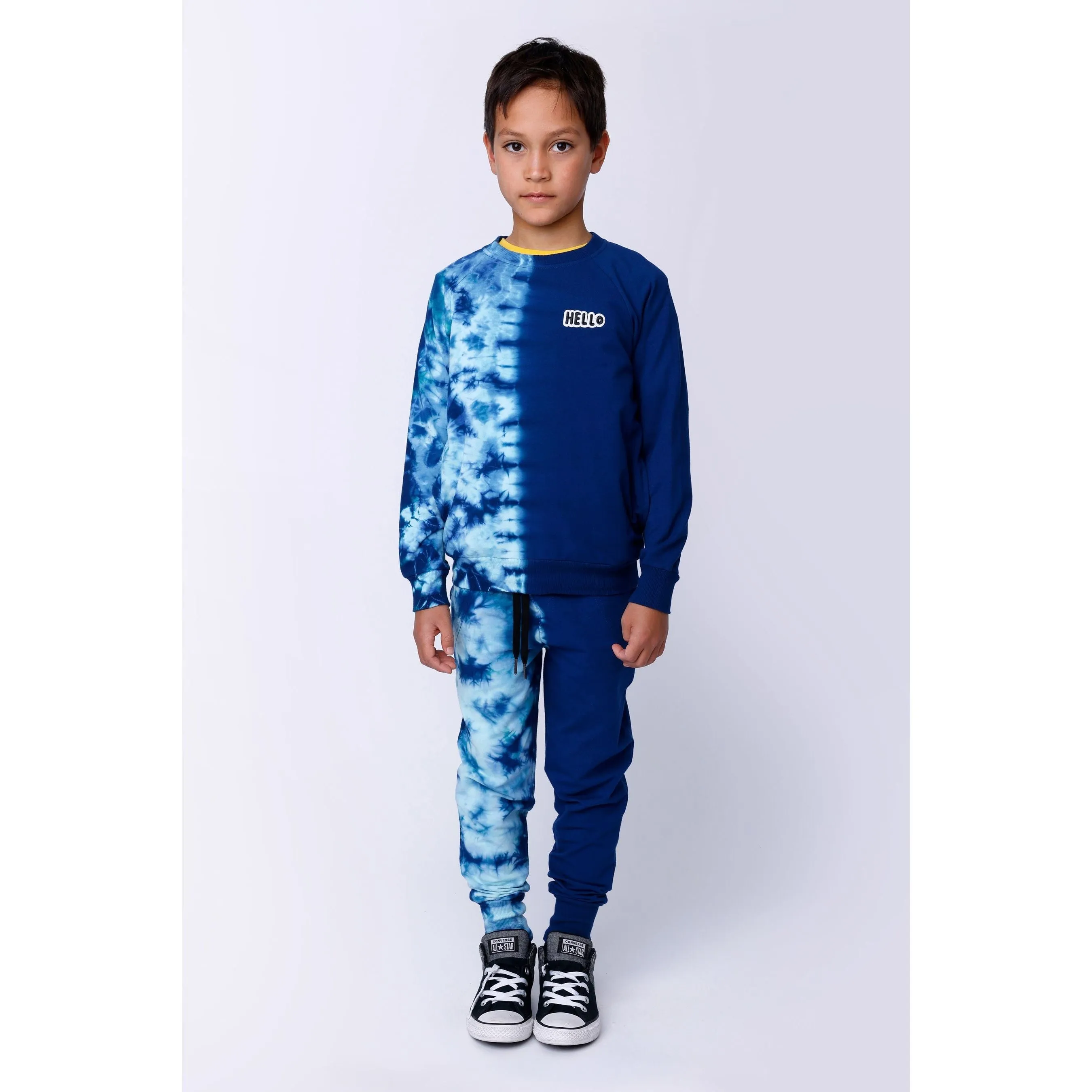 Duo Tie Dye Trackies - Navy