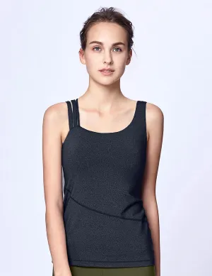 easyoga LA-VEDA Asym Exquis Tank - M23 M-Dark Gray