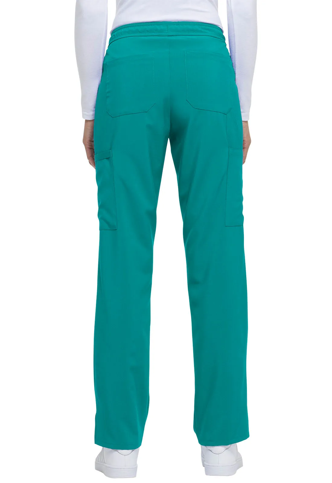 EDS Essentials DK010 Mid Rise Straight Leg Drawstring Pants Teal Blue