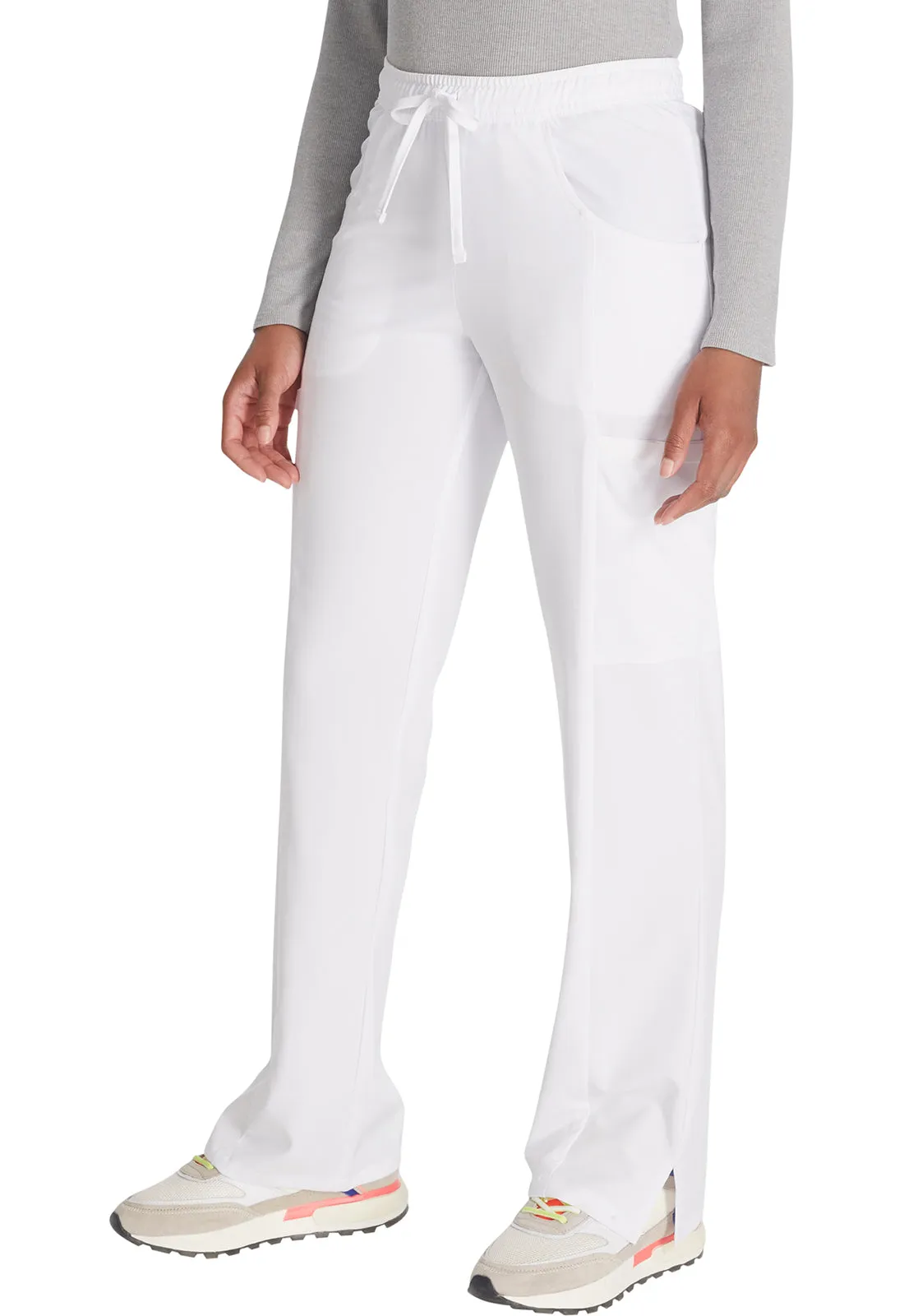 EDS Essentials DK010 Mid Rise Straight Leg Drawstring Pants White