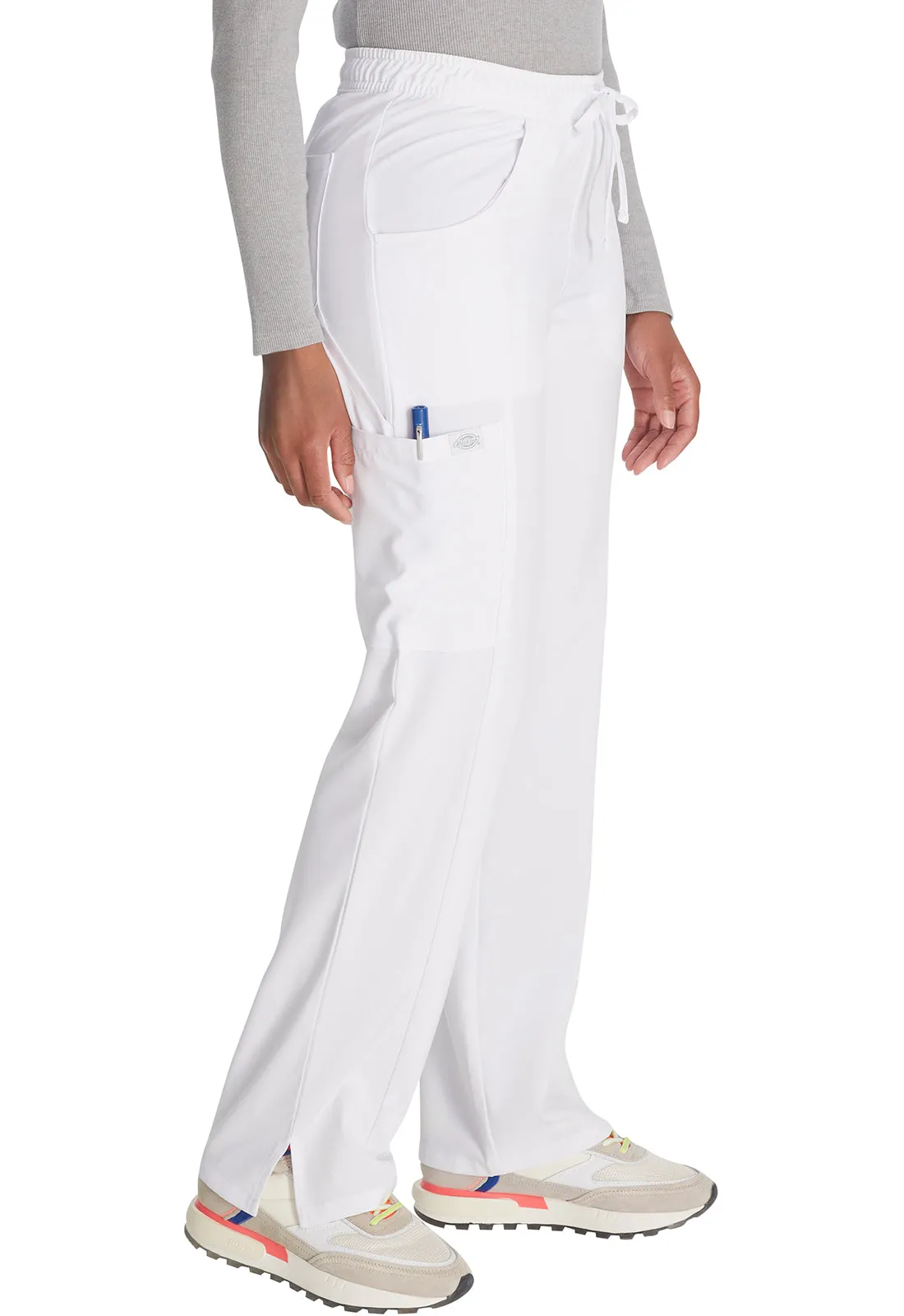 EDS Essentials DK010 Mid Rise Straight Leg Drawstring Pants White