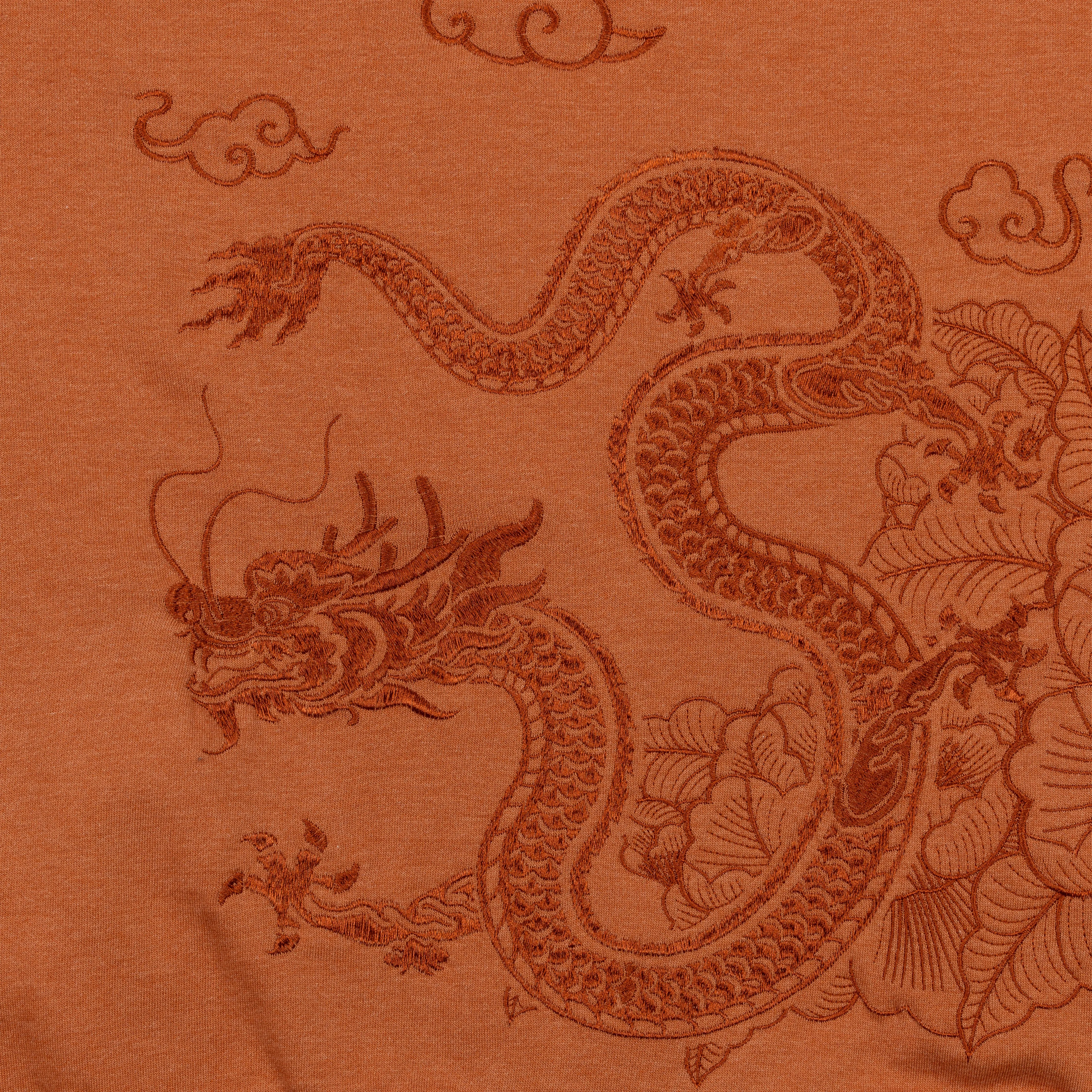 Embroidered Back Sweatshirt  - Amber Brown / Dragon