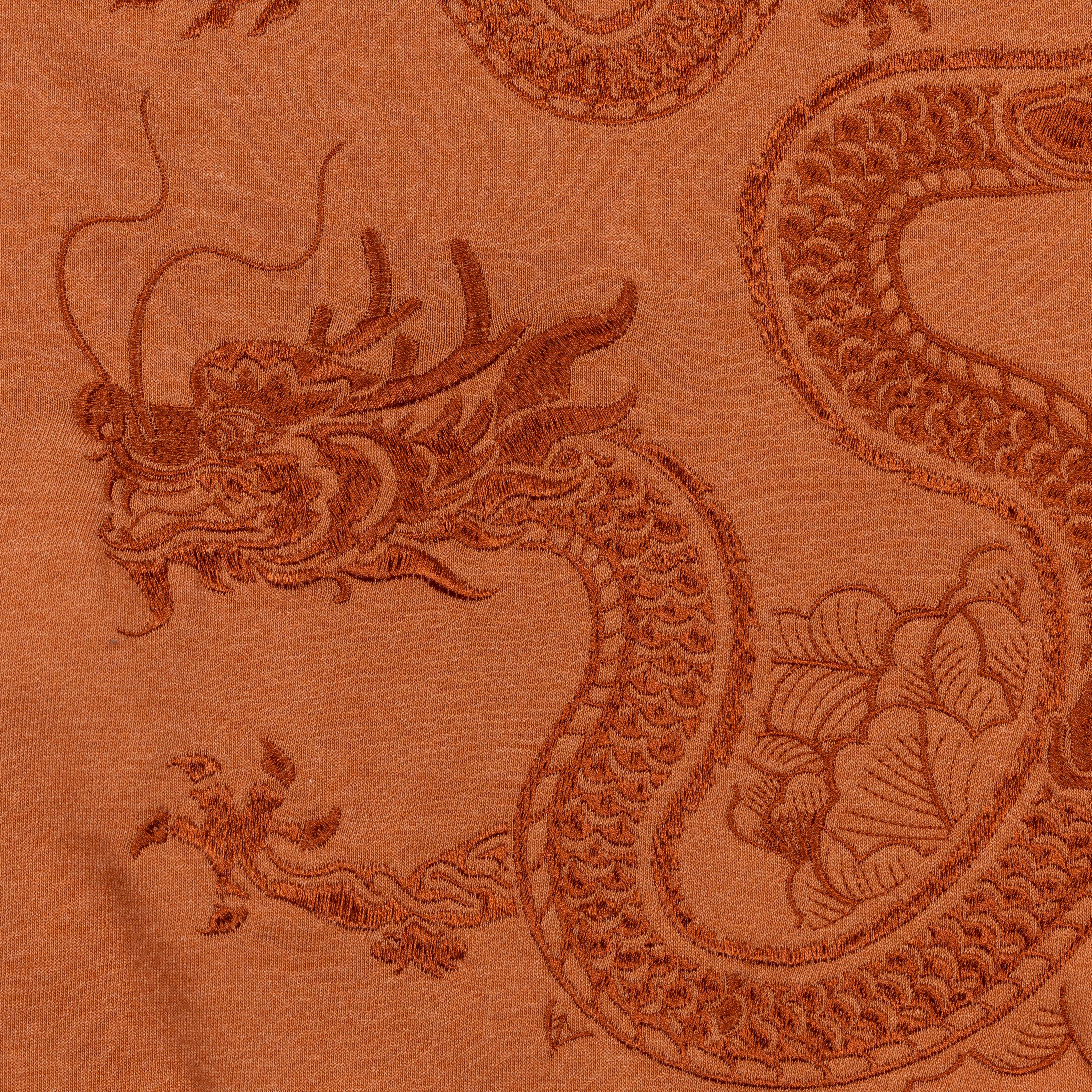 Embroidered Back Sweatshirt  - Amber Brown / Dragon