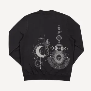 Embroidered Back Sweatshirt  - Black / Celestial