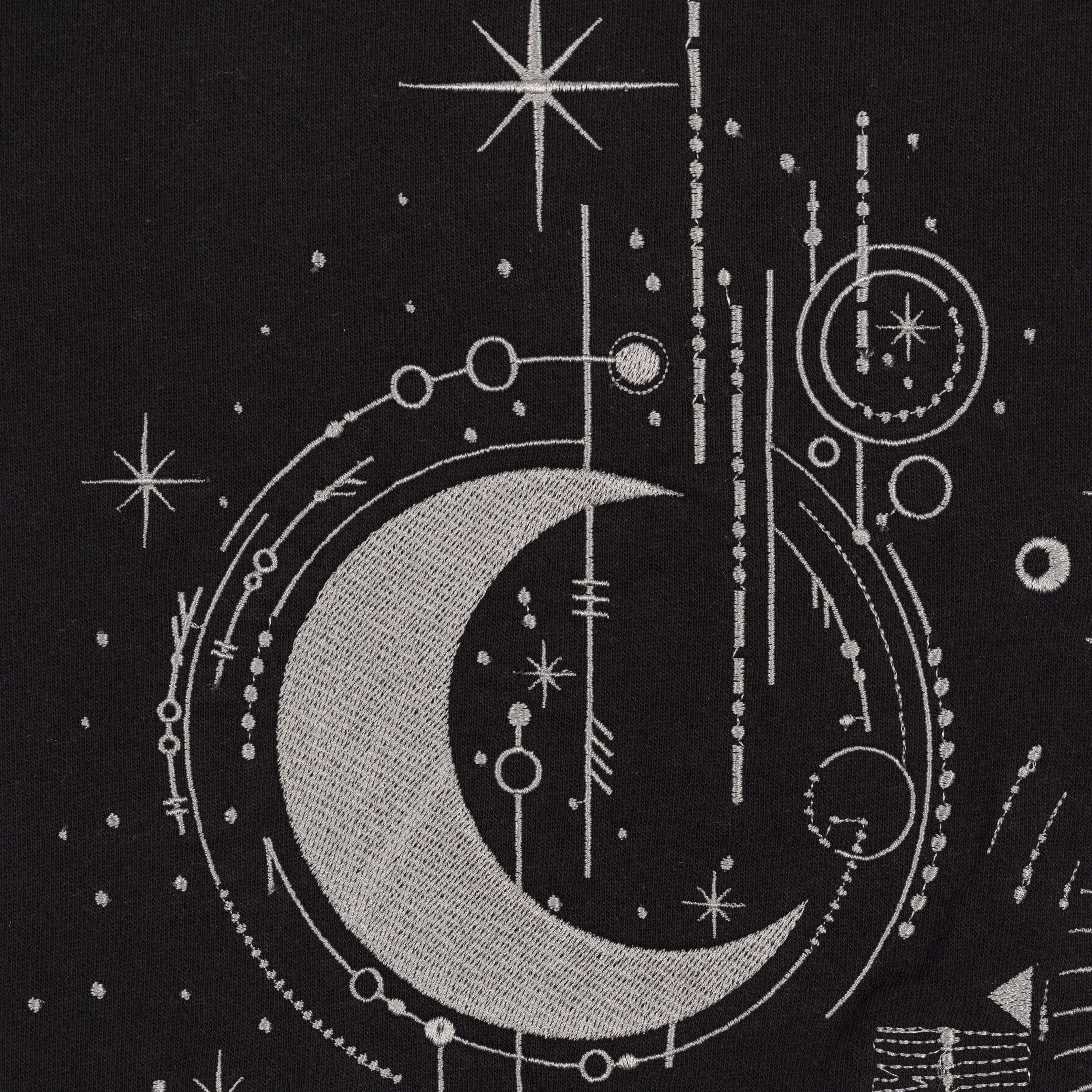 Embroidered Back Sweatshirt  - Black / Celestial