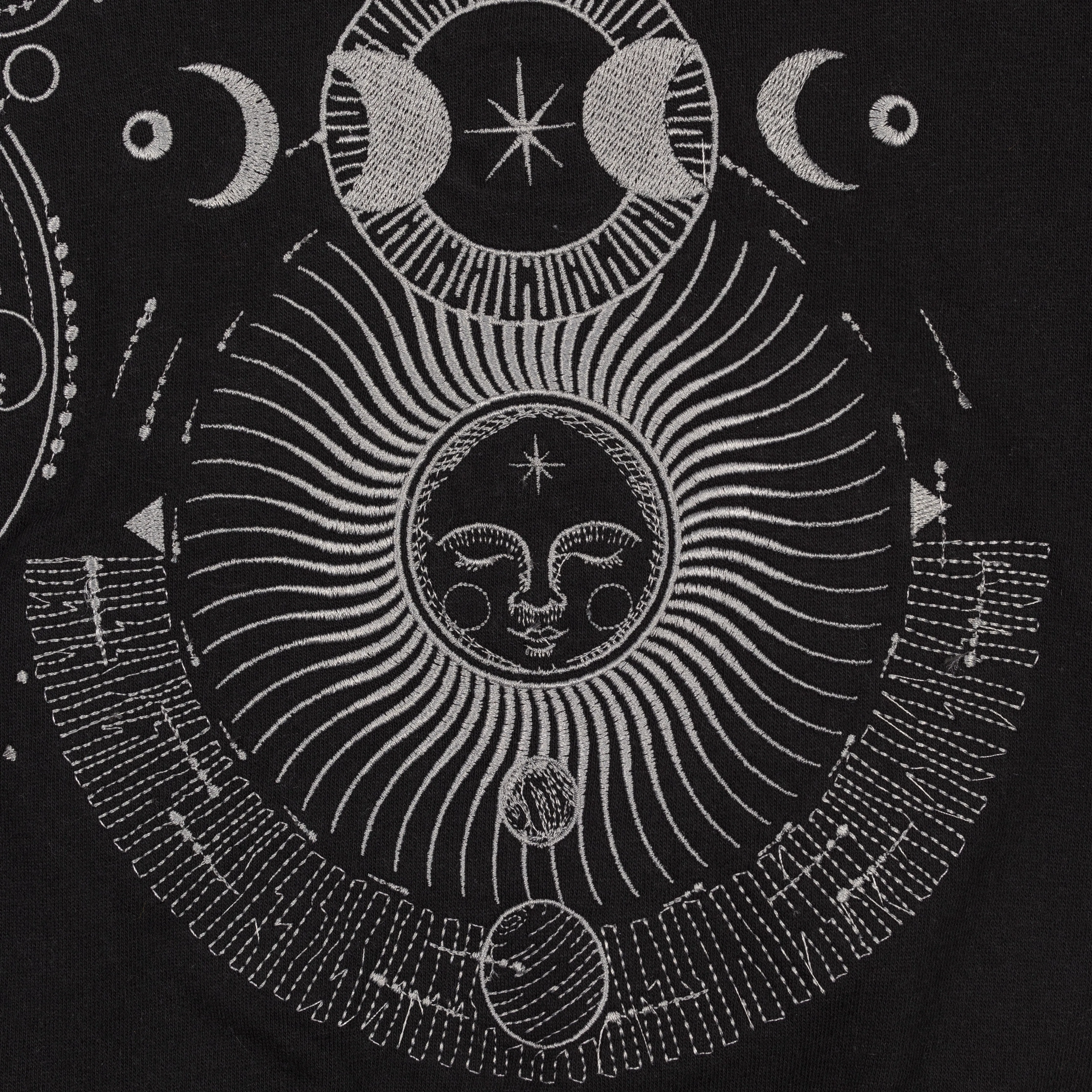 Embroidered Back Sweatshirt  - Black / Celestial
