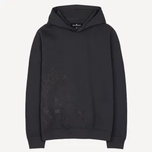Embroidered Front Hoodie  - Dark Grey / Dragon Sea