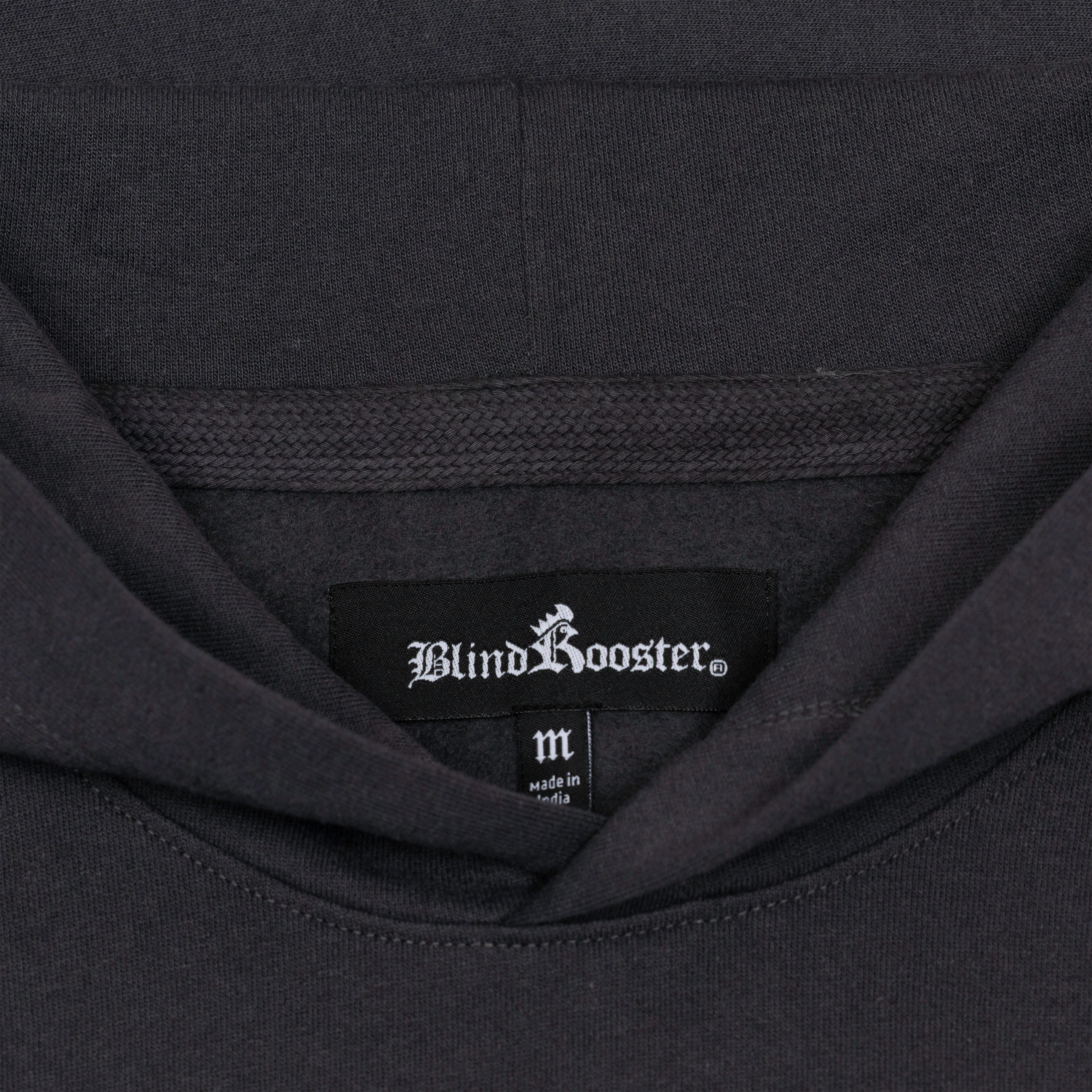 Embroidered Front Hoodie  - Dark Grey / Dragon Sea