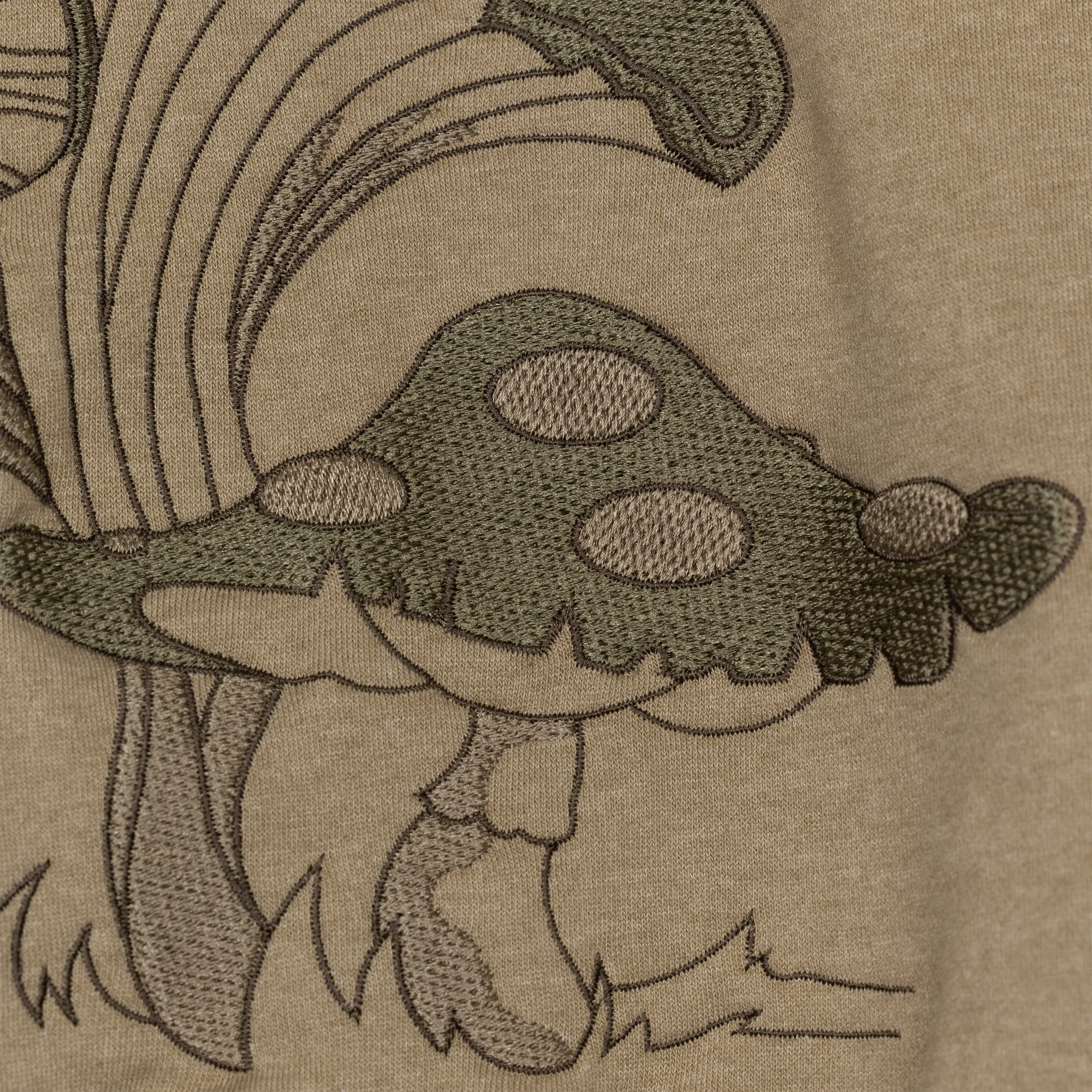 Embroidered Front Hoodie  - Elm / Mushroom