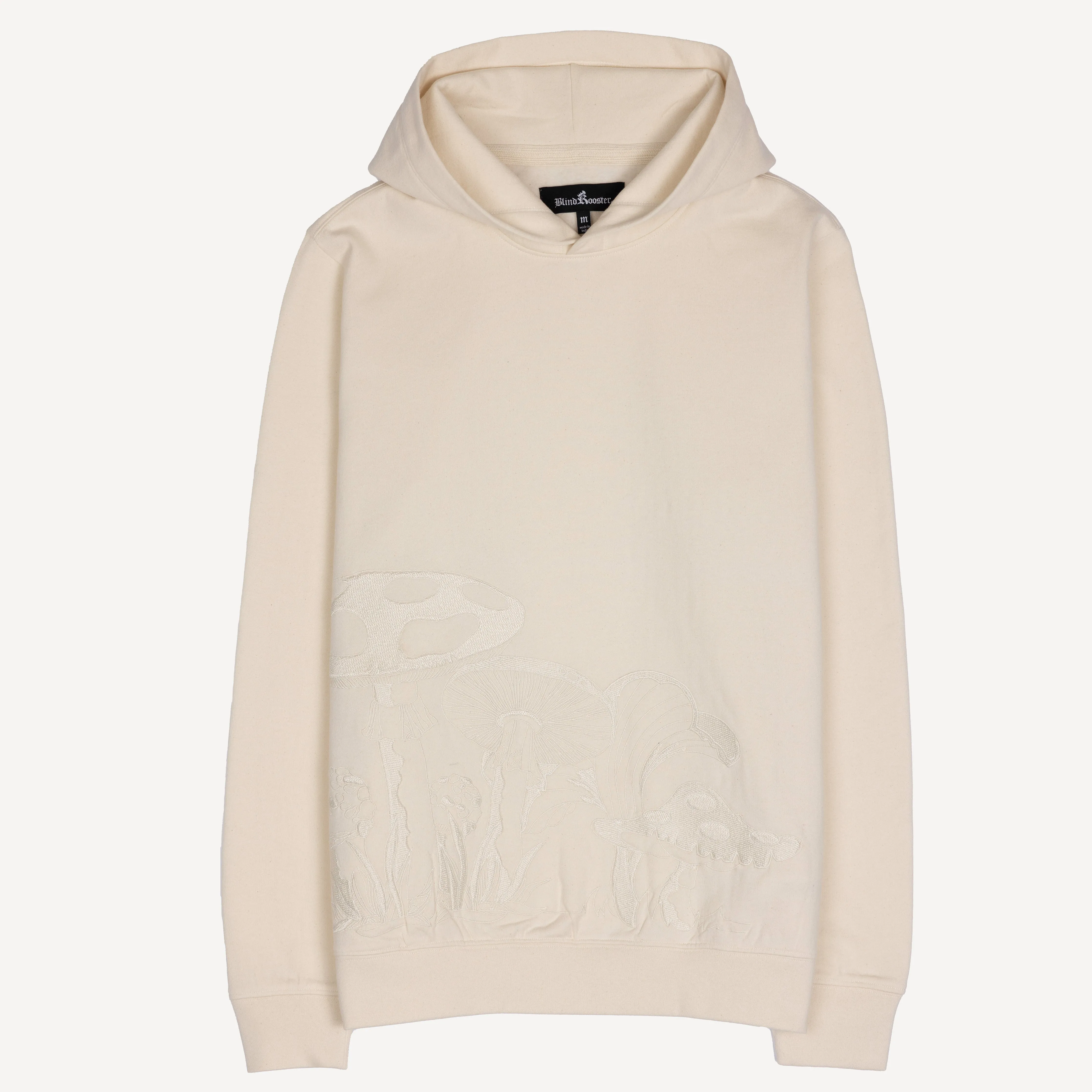 Embroidered Front Hoodie  - Ivory / Mushroom Fantasy