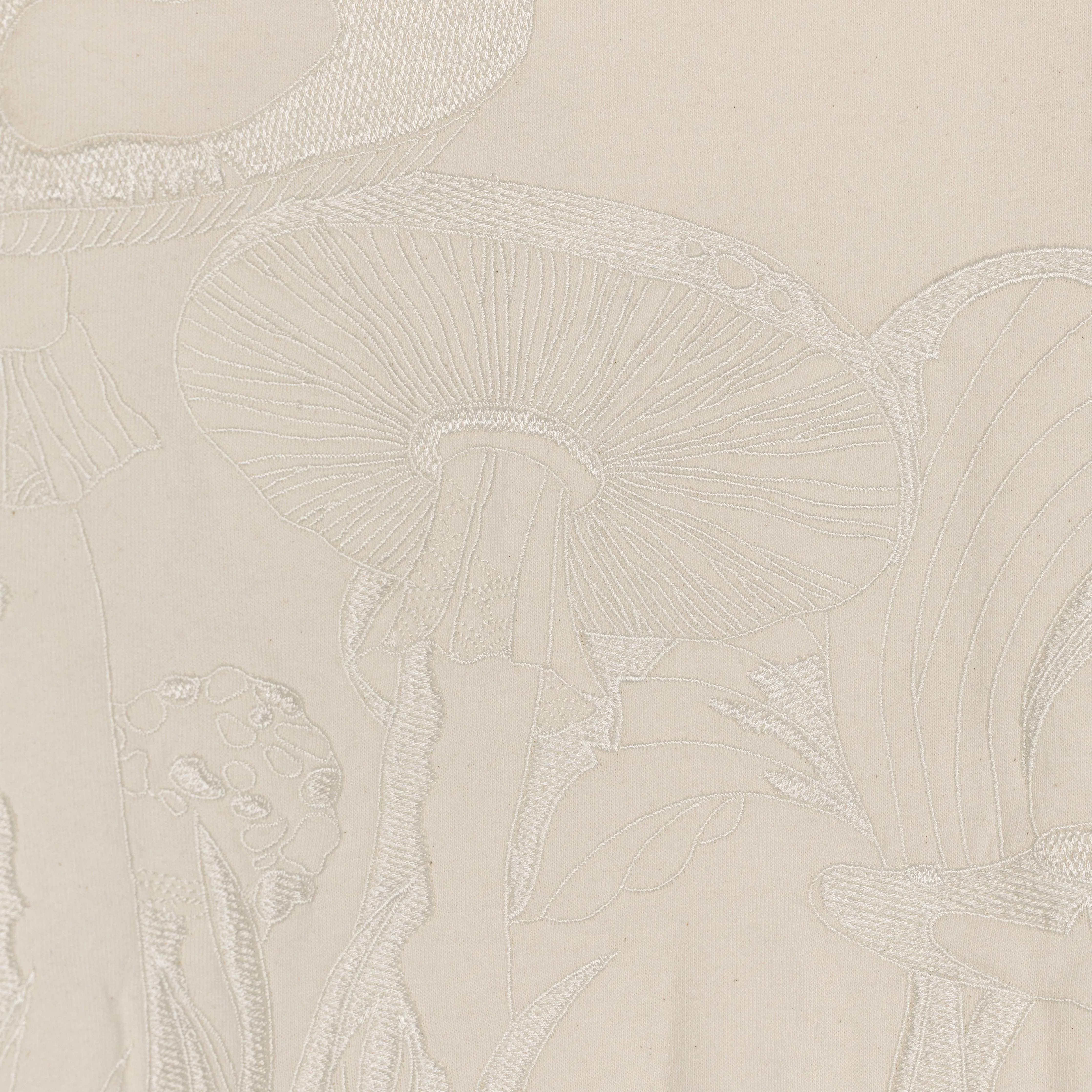 Embroidered Front Hoodie  - Ivory / Mushroom Fantasy