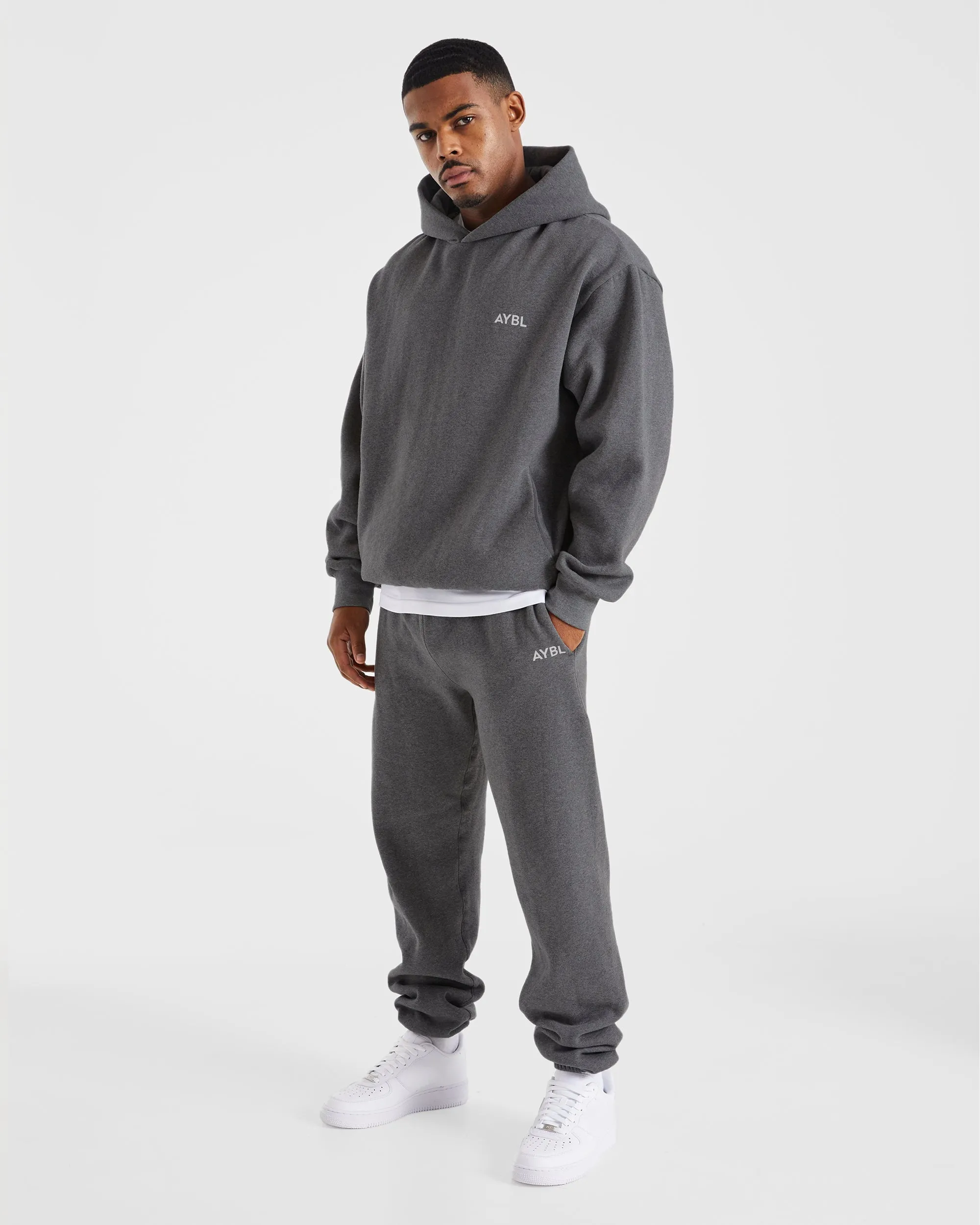 Essential Oversized Hoodie - Charcoal Marl