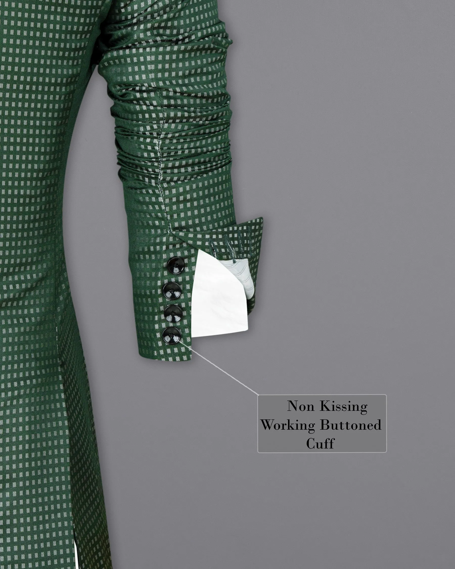 Everglade Green Square Textured Tuxedo Designer Blazer