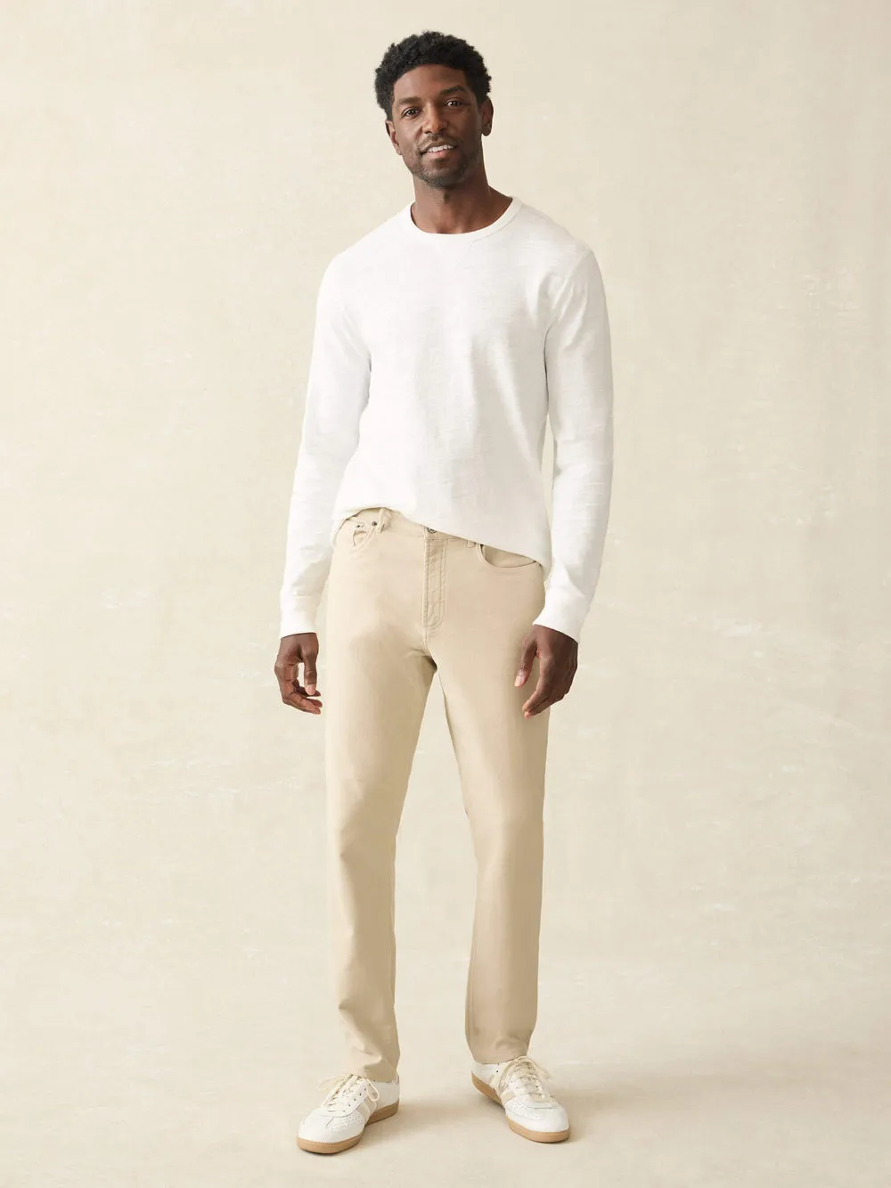 Faherty Stretch Terry 5 Pocket - Stone